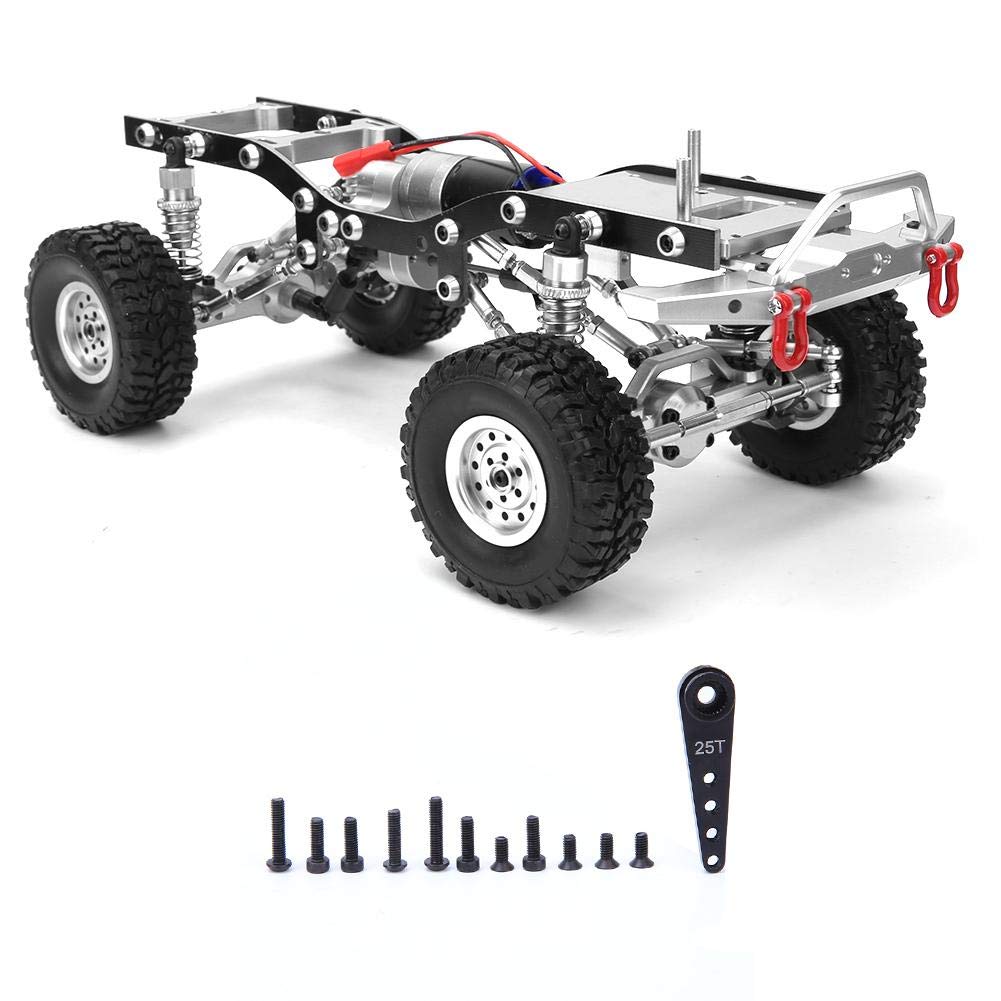 1:16 Scale Metal RC Car Frame Chassis Upgrade Kit - Silver, Compatible with WPL C14 C24 1/16 RC Trucks & Cars | Durable Off-Road Crawler Accessory for Racing & Crawling Adventures