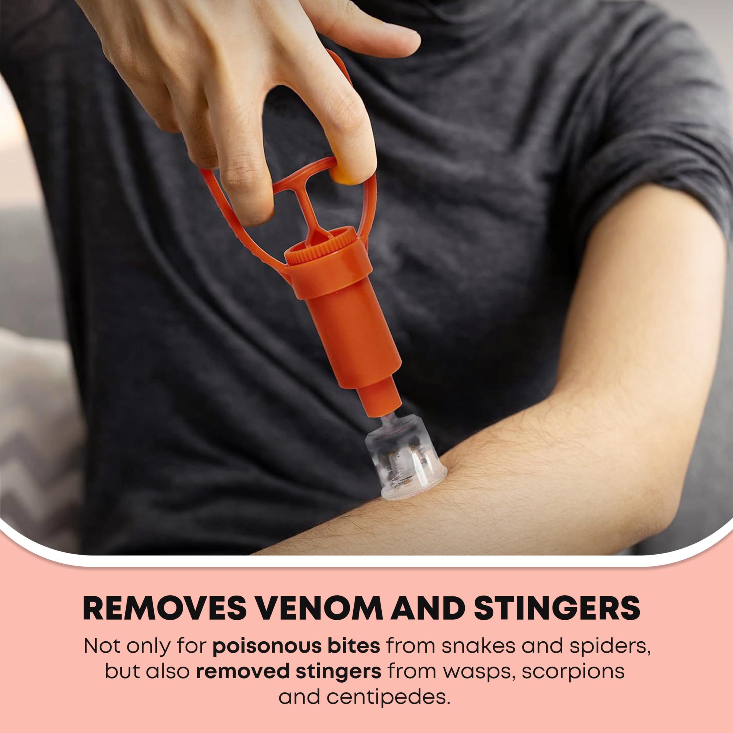 Snake Bite Kit - Emergency First Aid Venom Extractor Suction Pump, Latex-Free - Perfect for Hiking, Camping & Outdoor Adventures
