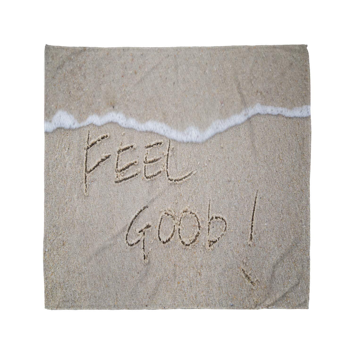 Ambesonne Saying Bandana - Text on Sand Beach Summer Design - Unisex Head & Neck Scarf for Men & Women - Perfect for Beach Outings, Music Festivals & Outdoor Activities