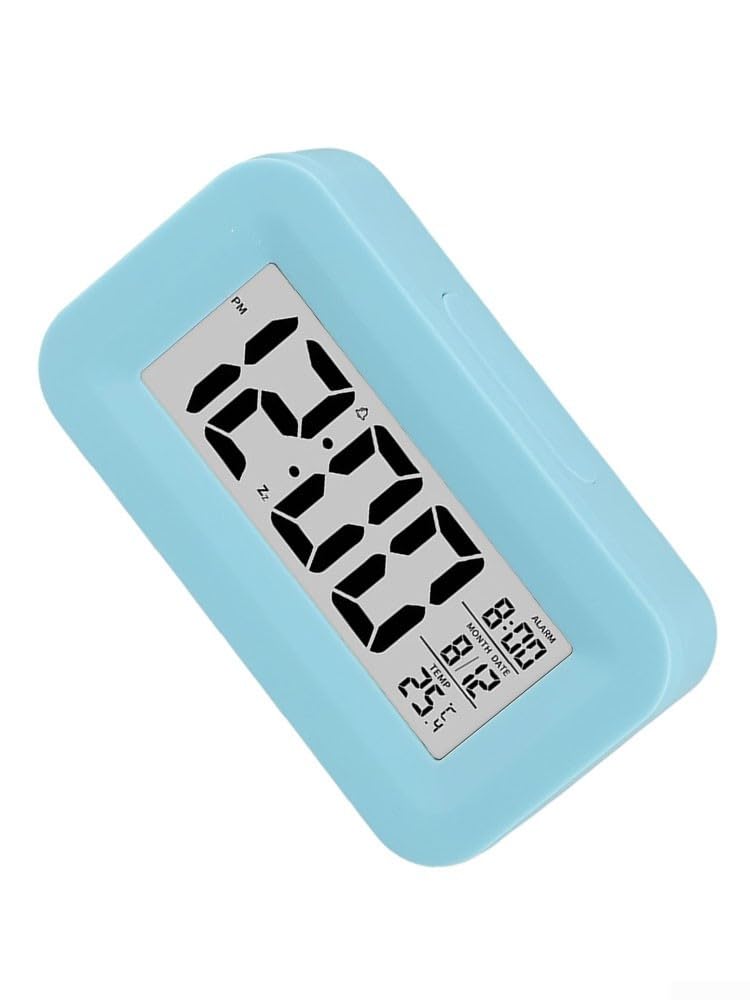 Smart Temperature Detection Alarm with Vibrant Color Options & Gradual Sound Alert - Perfect for Desk & Travel Use (Blue)