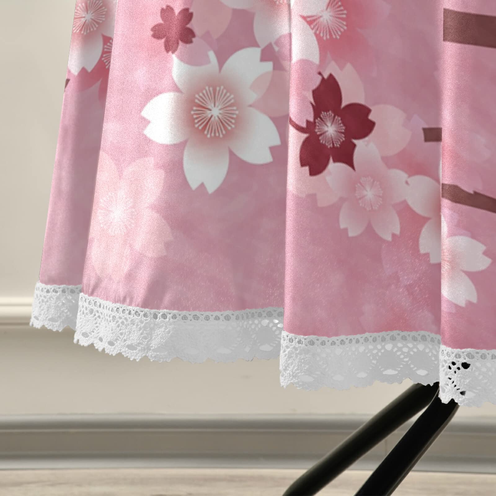 ALAZA 60 Inch Round Pink Cherry Blossom Floral Tablecloth - Washable Polyester Lace Table Cover for Kitchen, Dining, Party & Picnic Decor | Perfect for Spring Celebrations & Outdoor Gatherings