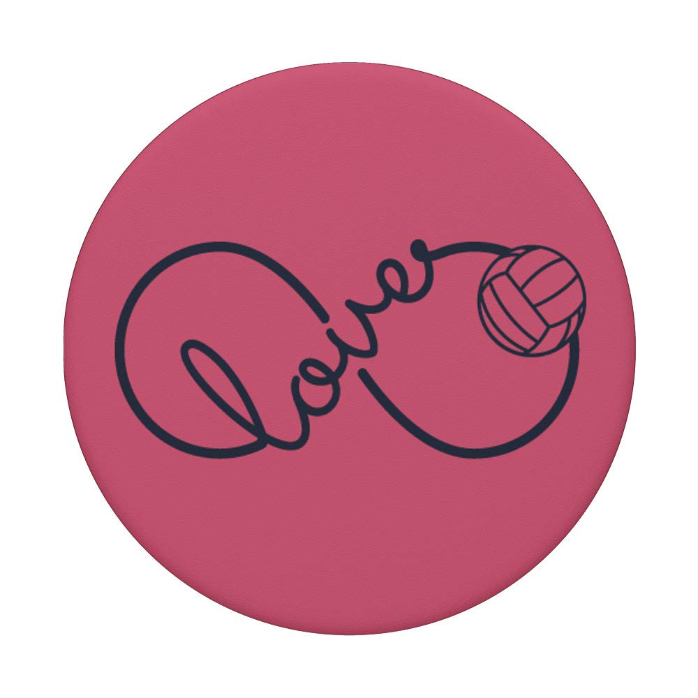 **Hot Pink PopSockets Grip & Stand with Infinity Loop Volleyball Design - Phone & Tablet Accessory for Sports Fans & Volleyball Lovers**    *(Perfect for Game Days, Travel, Workouts & Everyday Use - Secure Grip, Adjustable Stand for Phones & Tablets)*
