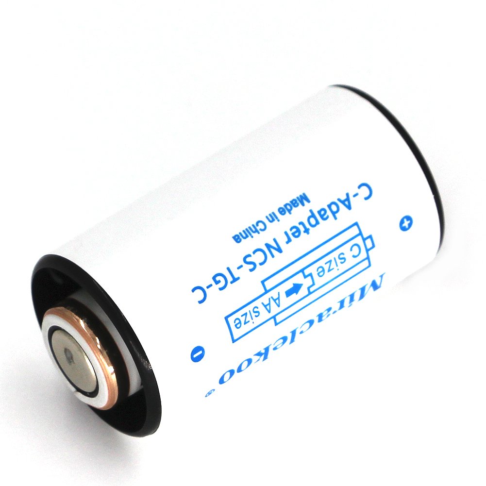 6 Pack C Size Battery Spacers - AA to C Battery Adapter for Sanyo Eneloop & Other AA Batteries | Perfect for Flashlights, Toys & Electronics | Durable C Battery Converter