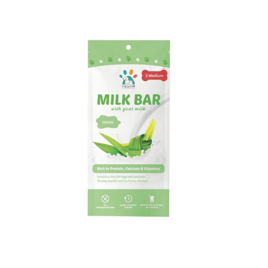 Singapaw Goat Milk Dental Chews for Dogs - Small & Medium Size | Natural Coconut, Pandan, Peanut, Strawberry & Honey Flavors | Promotes Oral Health & Fresh Breath | Perfect for Training Rewards and Daily Teeth Cleaning