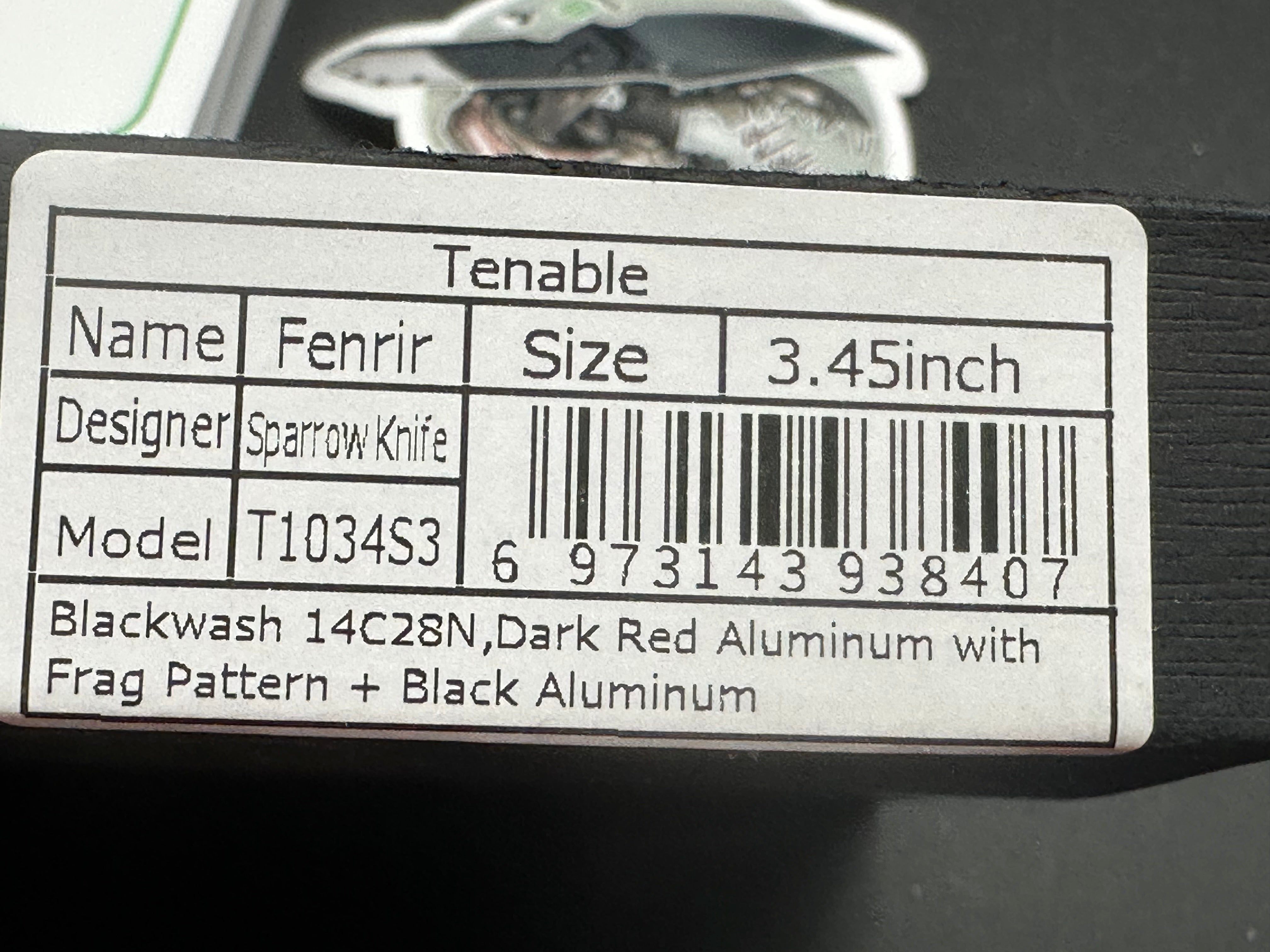 Tenable Button Lock Fenrir Dark Red Aluminum Folding Knife with Frag Pattern & Black Handle - EDC, Outdoor Survival, Camping, Hunting, and Tactical Use
