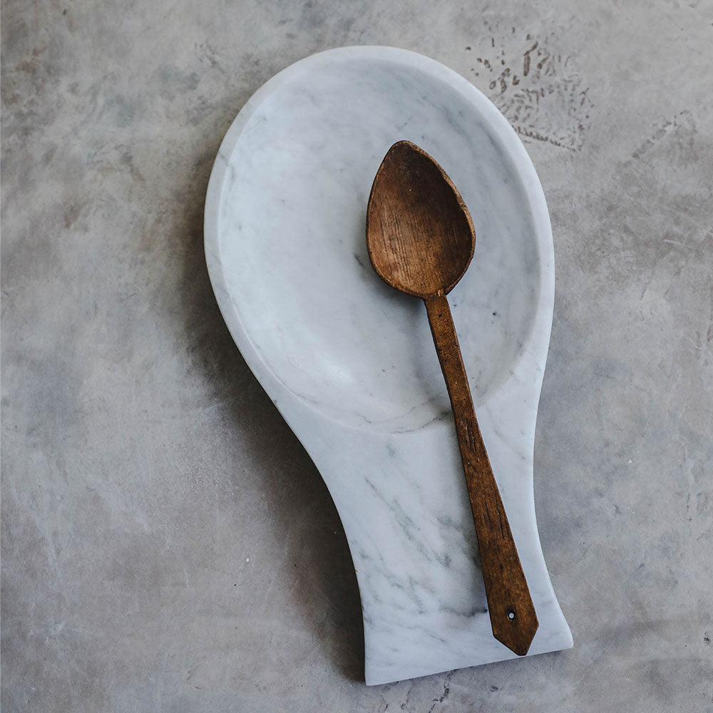 Premium Oversized Marble Spoon Rest - Elegant Kitchen Countertop Organizer for Cooking & Serving | Perfect for Stovetop, Dining Table, and Hosting Gifts
