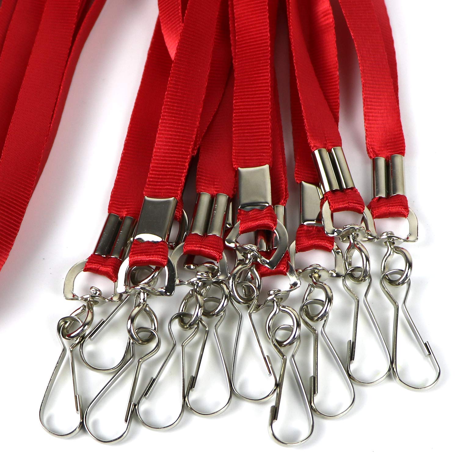 Premium Cruise Lanyards - Nylon Badge ID Holders (100-Pack, Red) for Office, School & Events