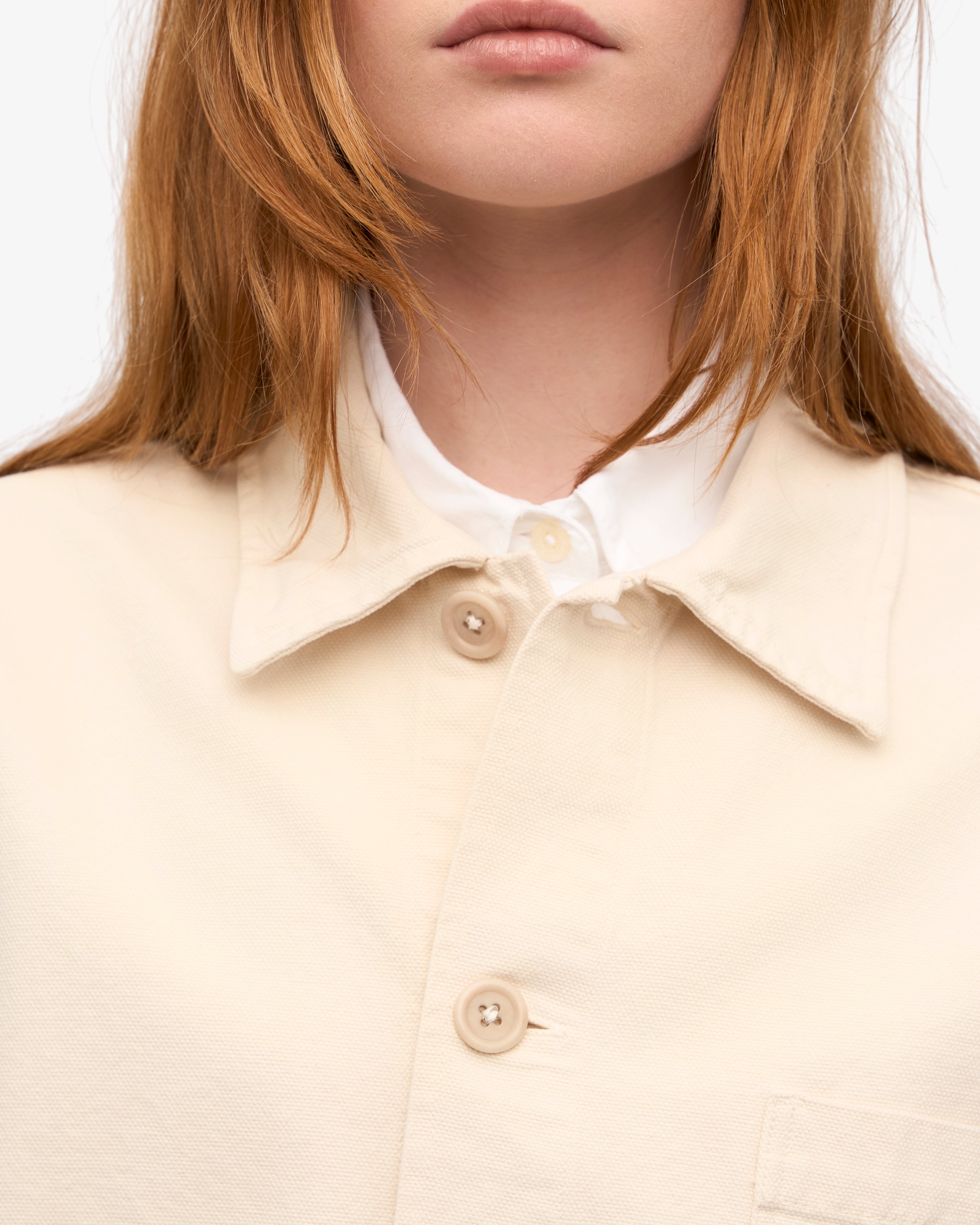Organic Workwear Jacket for Men & Women - Ivory White Cotton Twill Jacket - Durable & Comfortable for Outdoor Work, Construction & Gardening
