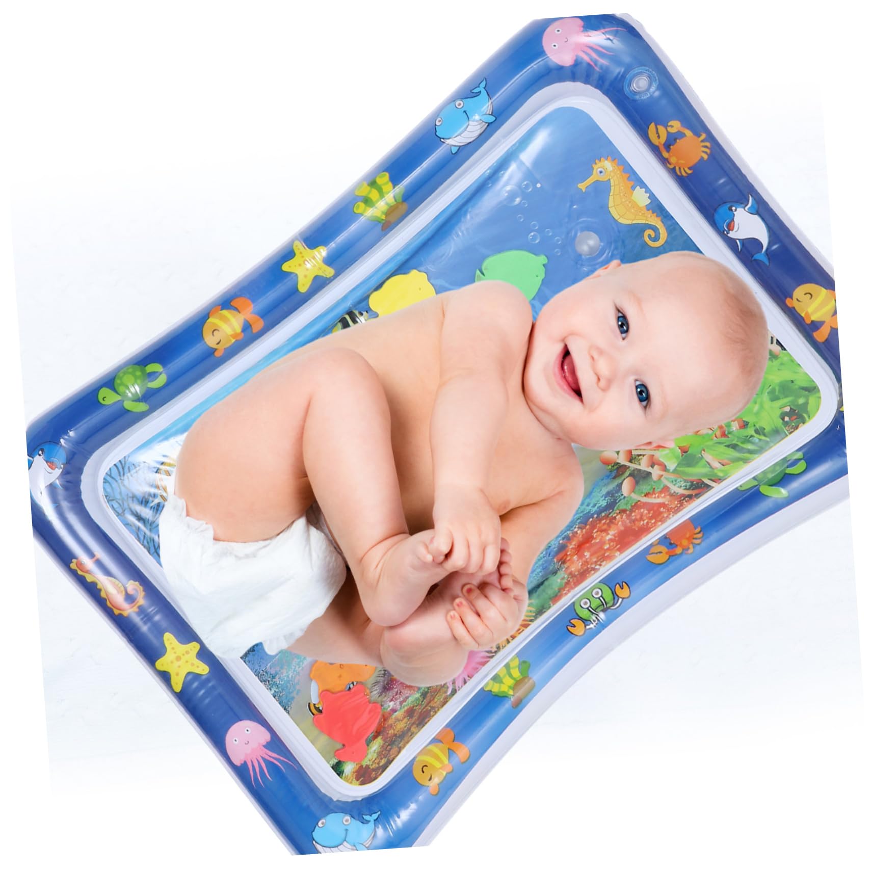 KOMBIUDA Water Cushion Play Mat for Babies - Sensory Water Mat Toy for Toddlers, Blue Plastic Floor Activity Mat - Perfect for Indoor Playtime, Tummy Time & Early Learning Development