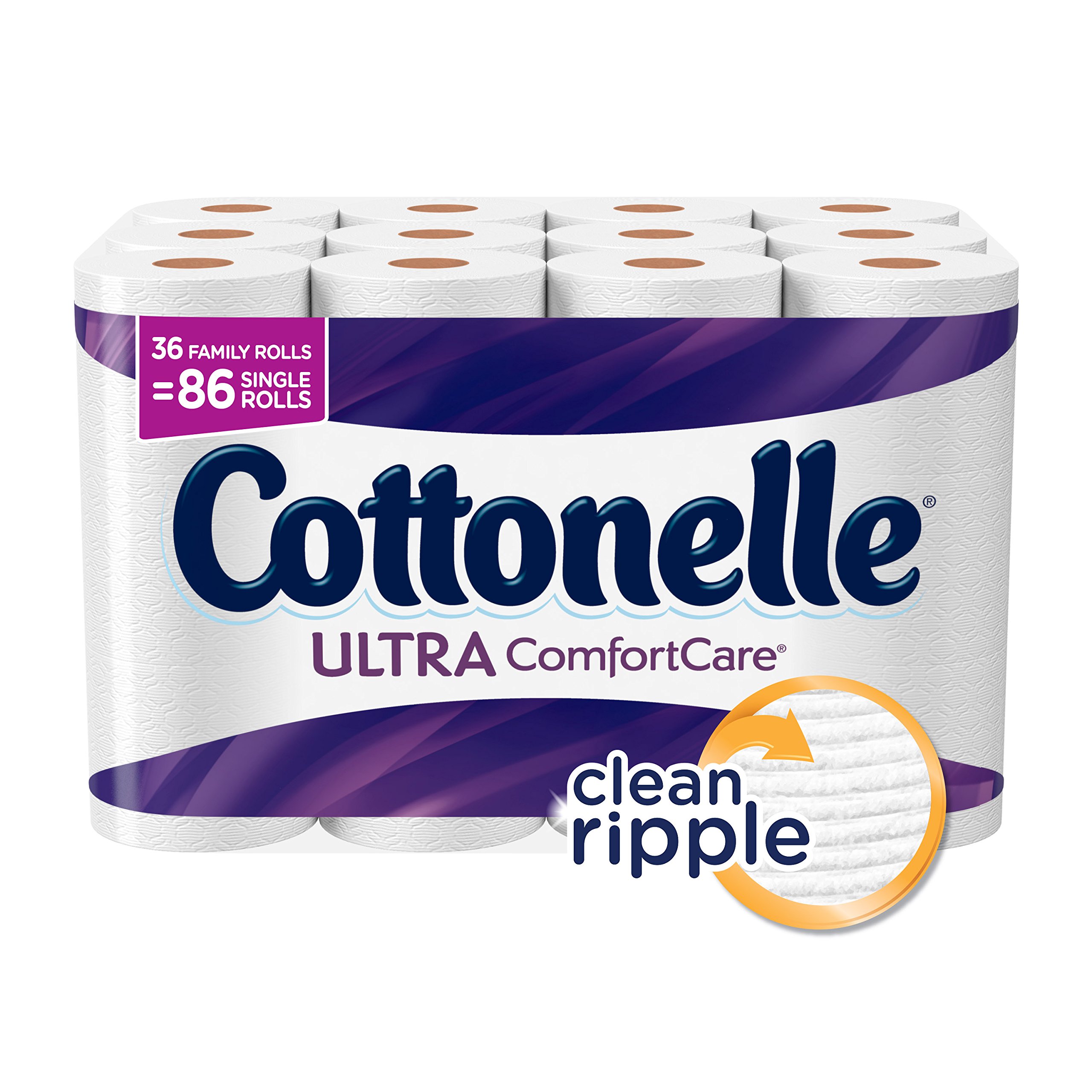 Cottonelle Ultra Comfort Care Toilet Paper - 36 Family Rolls | Soft & Strong Bath Tissue for Everyday Use | Ideal for Home, Office & Travel