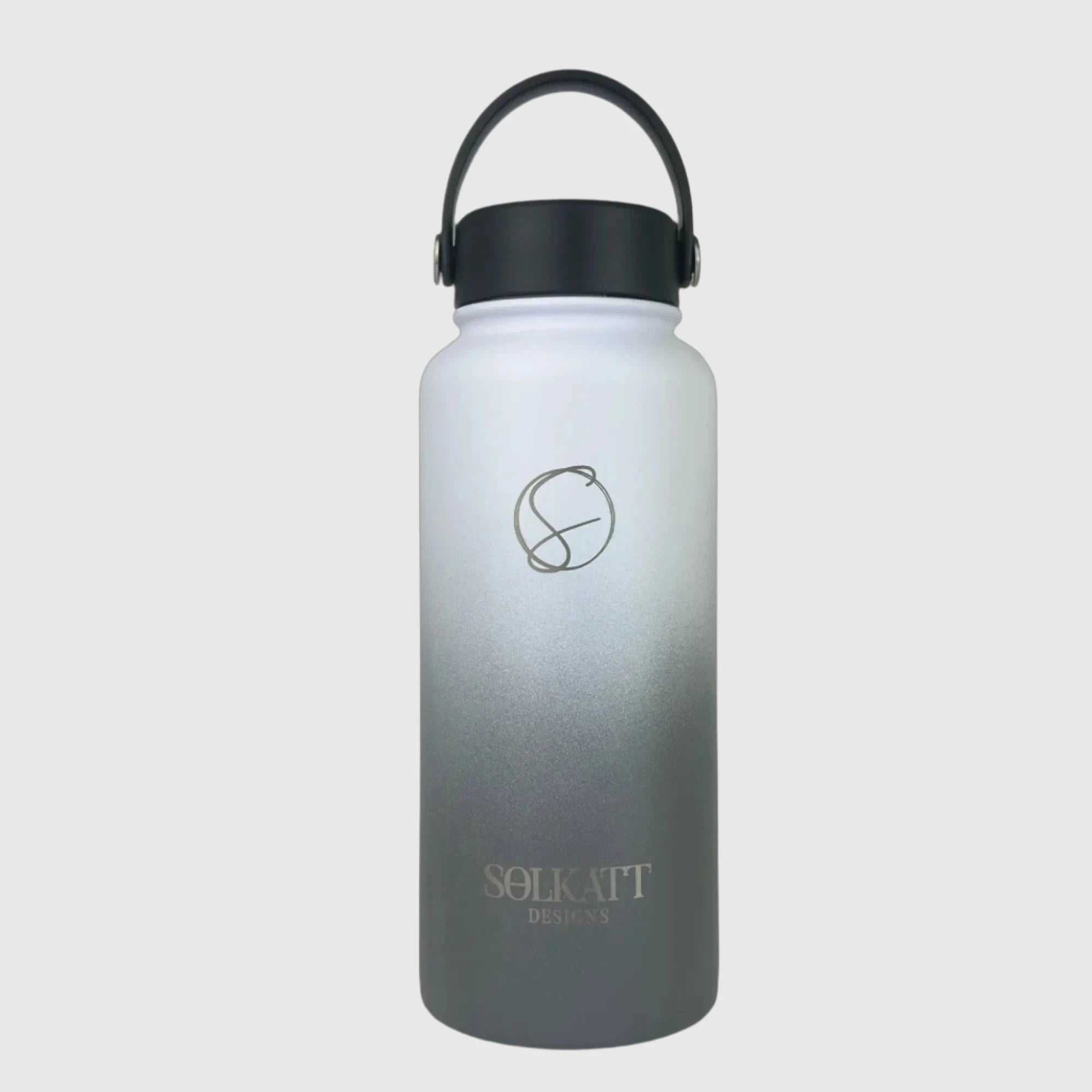 Premium Misty Grey Insulated Stainless Steel Water Bottle - 32oz (950ml) - Keeps Drinks Cold 24Hrs & Hot 12Hrs - Perfect for Gym, Hiking, Office & Outdoor Activities