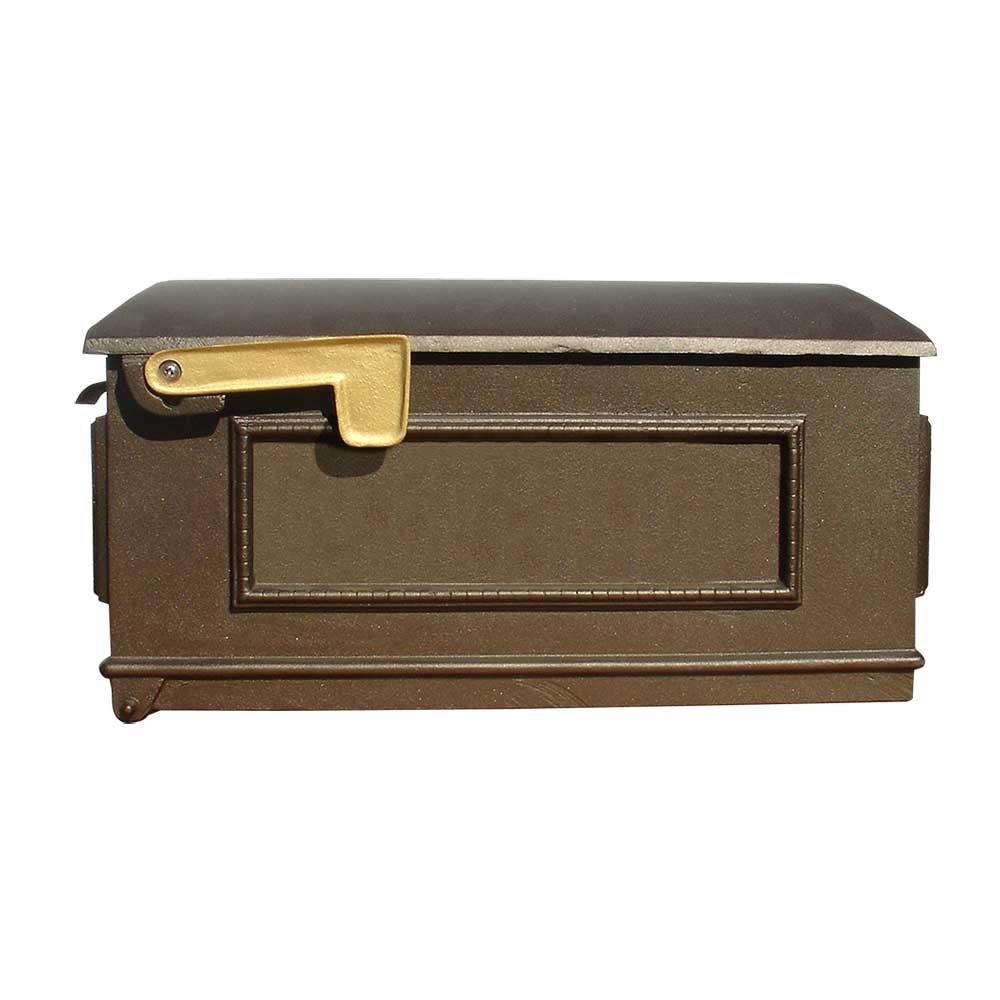 QualArc Lewiston Decorative Post Mount Aluminum Mailbox - Bronze Finish, Durable Outdoor Mailbox for Homes & Businesses | Perfect for Driveways, Gardens & Rural Areas