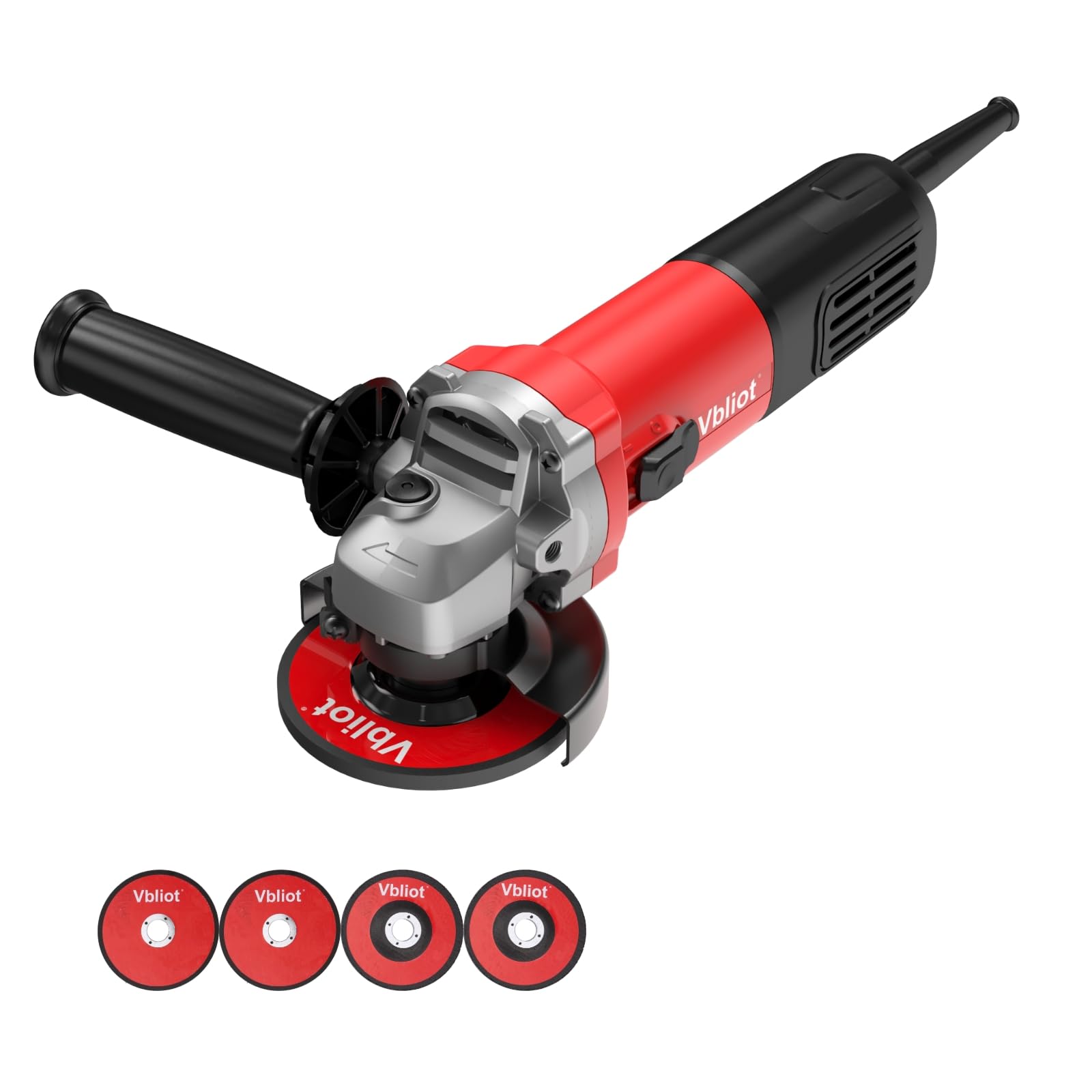 VBLOIT 5'' Electric Angle Grinder - 900W/8 Amp, 11000 RPM Power Tool for Cutting & Grinding Metal, Stone, Wood - Perfect for DIY Projects, Metal Fabrication, and Construction Work (Model 1032-5'')