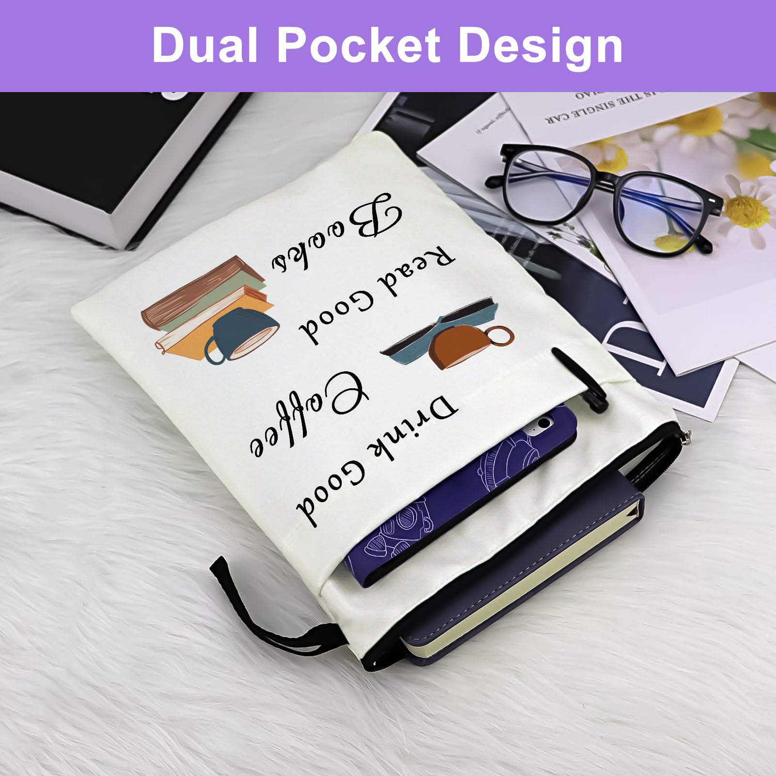 Premium Book Sleeve Protector for Paperbacks & Hardcovers - Perfect Gift for Book Lovers, Bibliophiles & Librarians - Ideal for Reading, Travel & Library Use - Bookish Gifts for Her/Him & Coffee Lovers