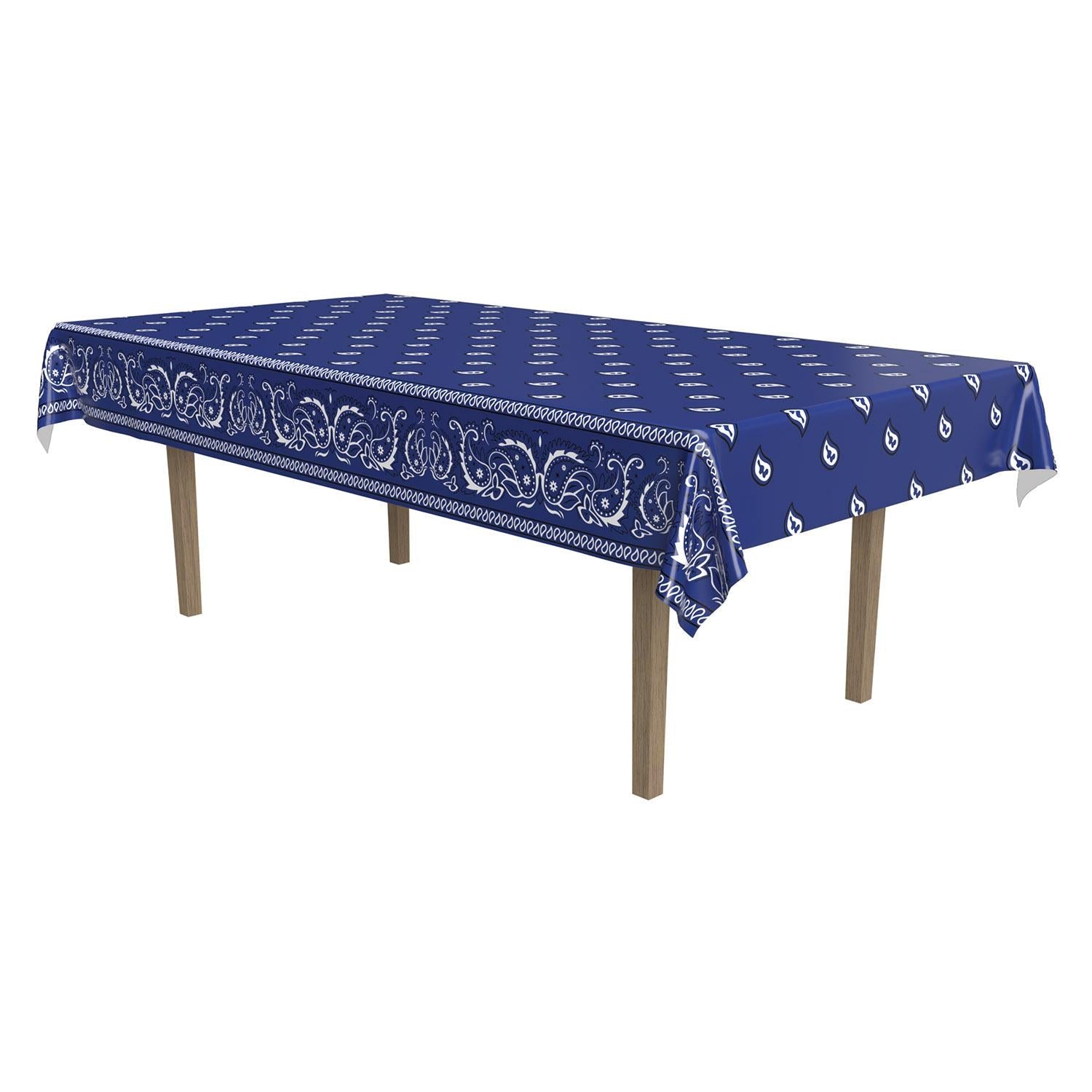 12 Pack Beistle Bandana Party Table Covers - Colorful Western Theme Disposable Tablecloths for Birthday, BBQ, Picnic & Outdoor Events