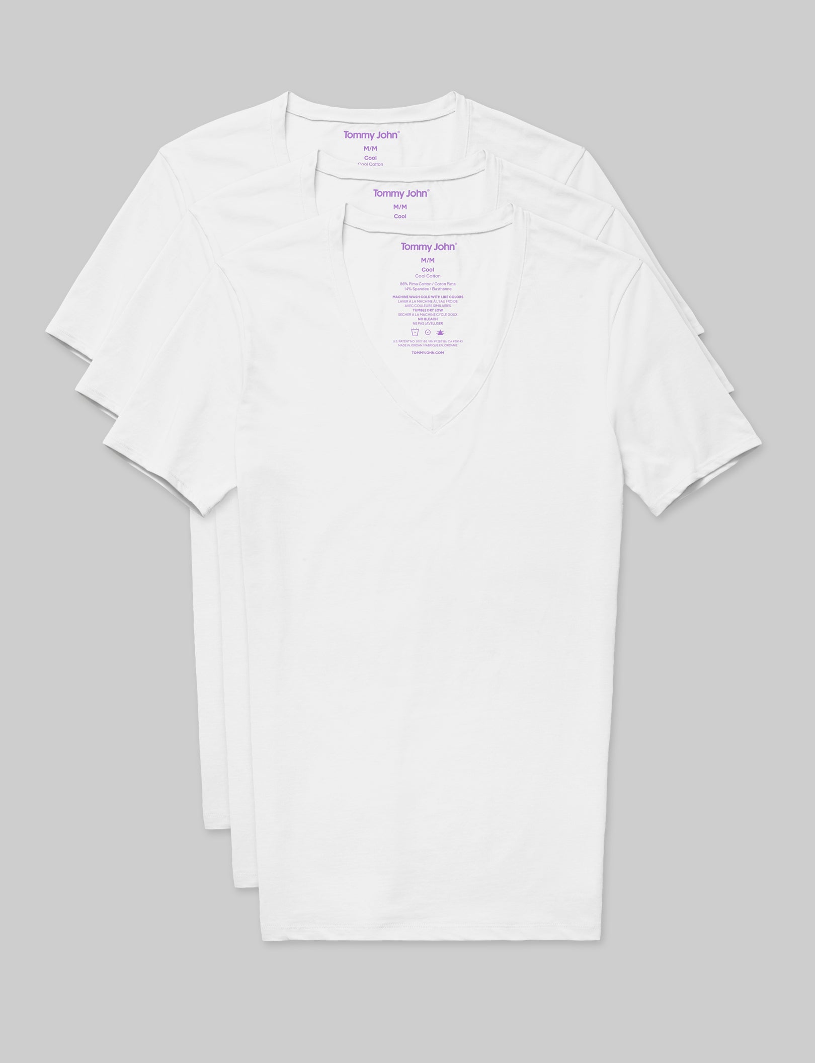 Cool Cotton Deep V Neck Stay Tucked Undershirt (3 Pack) - Breathable Comfort for Work & Casual Wear - Perfect Under Dress Shirts for Men