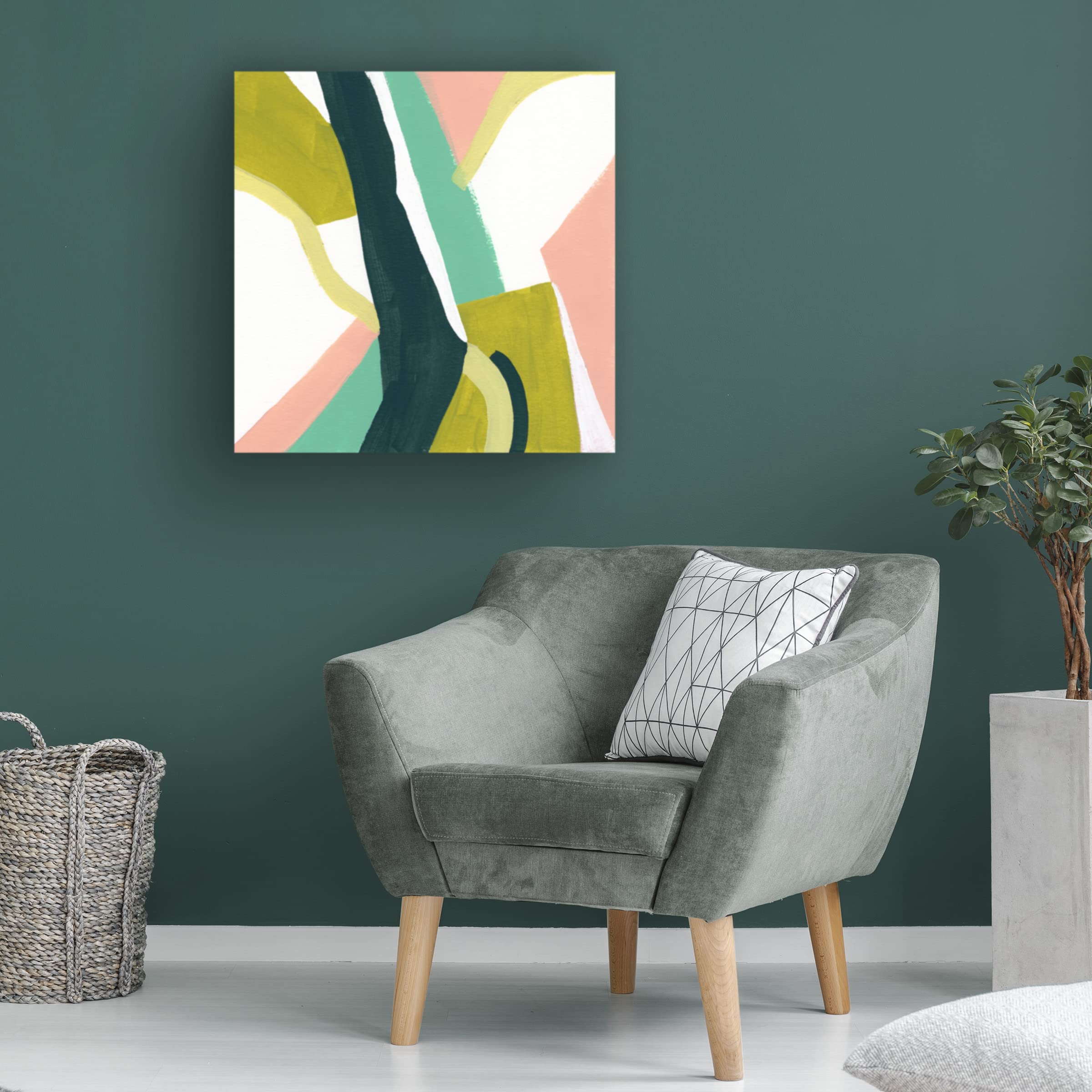 Trademark Fine Art 'Ribbon Relief II' Abstract Canvas Wall Art by June Erica Vess - Modern Home Decor for Living Room, Bedroom & Office