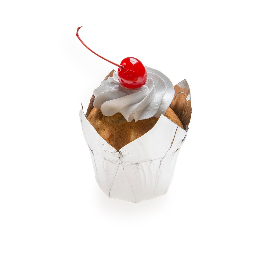 Metallic Silver 4oz Tulip-Shaped Grease Resistant Paper Cups - Oven Safe Disposable Party Cups for Weddings, Events & Catering | Elegant Drinkware for Cocktails, Desserts & Beverage Service