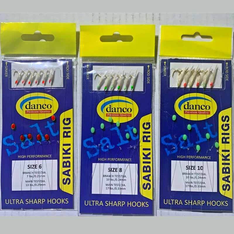 Danco Red Monofilament Sabiki Rig - Saltwater Fishing Bait Rig for Surf, Pier & Boat Fishing | Premium Sabiki Rigs for Mackerel, Herring & Sardines