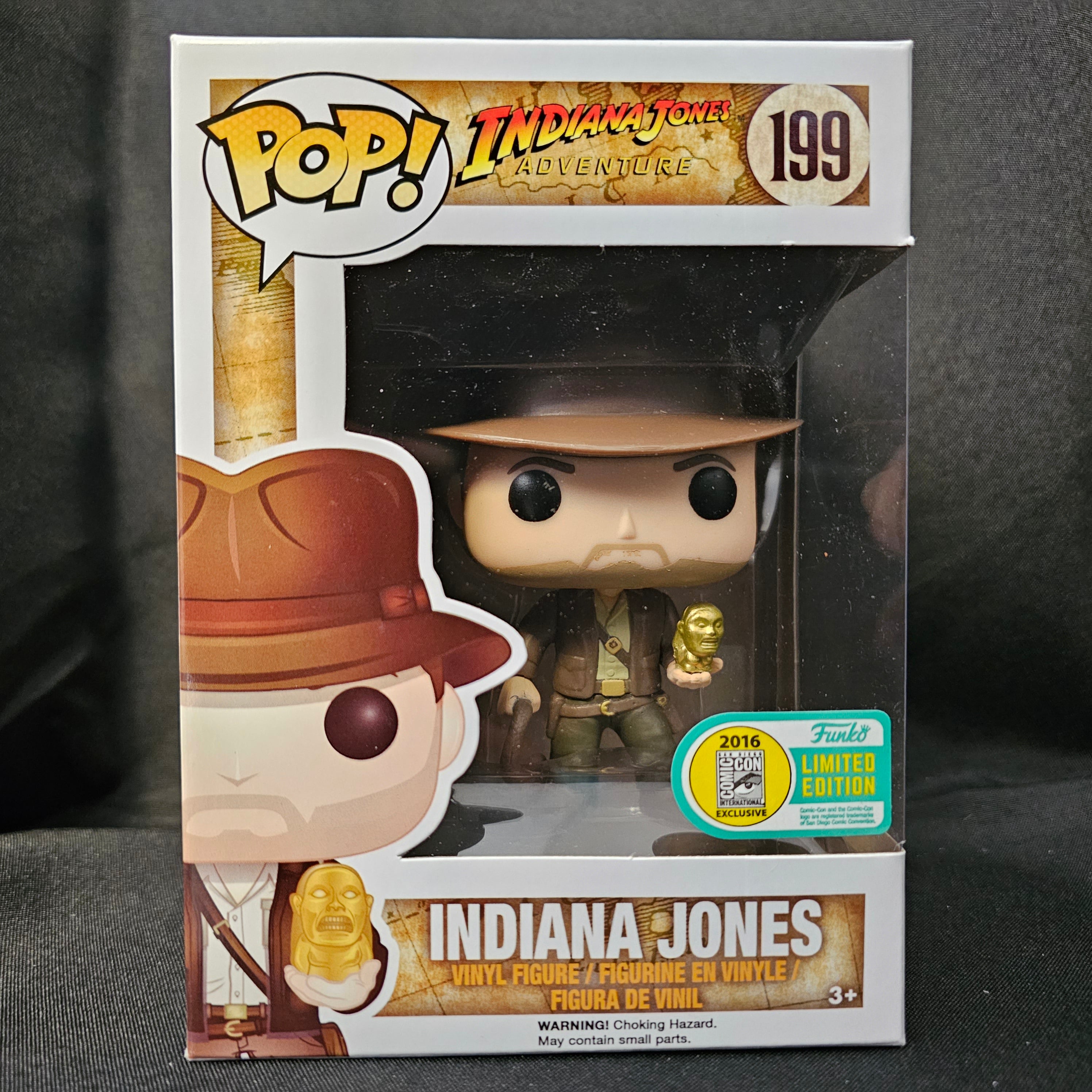Disney Pop! Vinyl Figure Indiana Jones with Idol - SDCC 2016 Exclusive Collectible Toy #199 - Perfect for Disney Fans, Movie Collectors & Pop Culture Enthusiasts