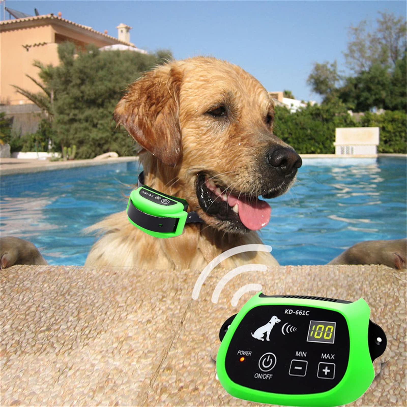 **Wireless Dog Fence System - Adjustable Electric Pet Containment Boundary with Rechargeable Waterproof Training Collar - Safe & Effective for 2 Dogs - Perfect for Backyard, Training & Outdoor Use**