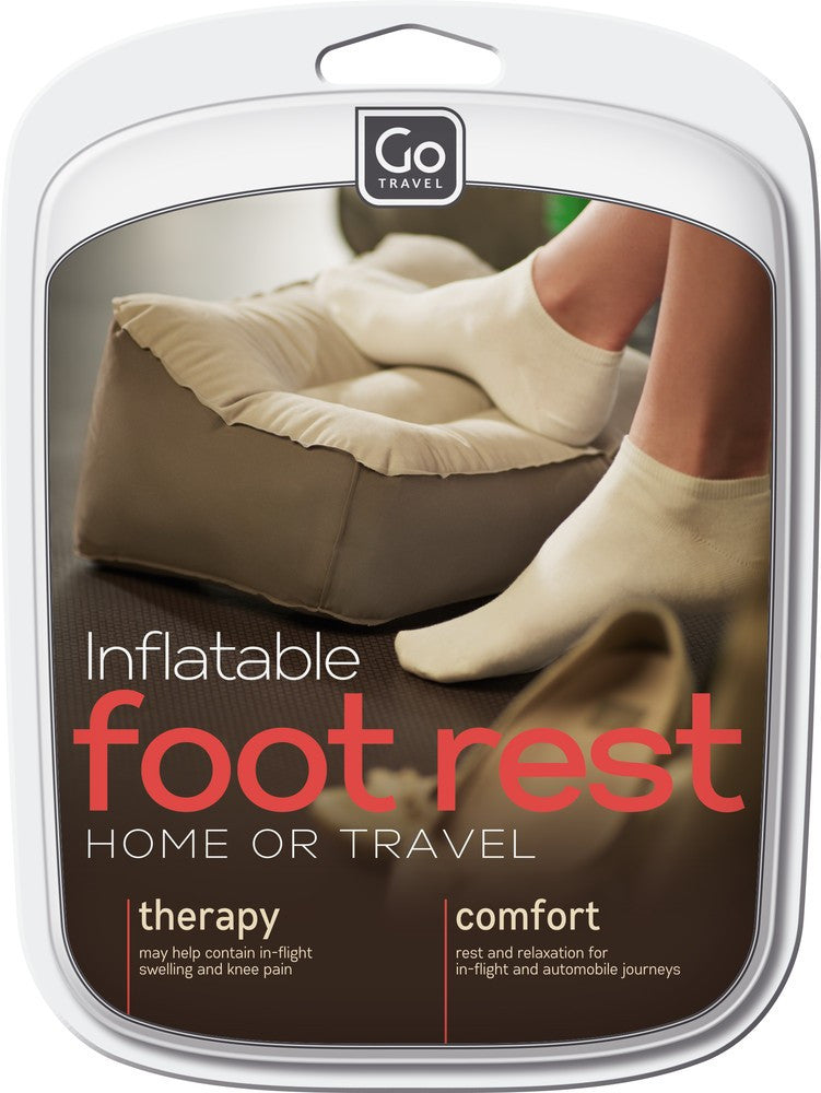 Go Travel Foot Rest - Adjustable Inflatable Foot Hammock for Airplane, Car & Office - Comfortable Travel Accessory for Long Flights & Road Trips