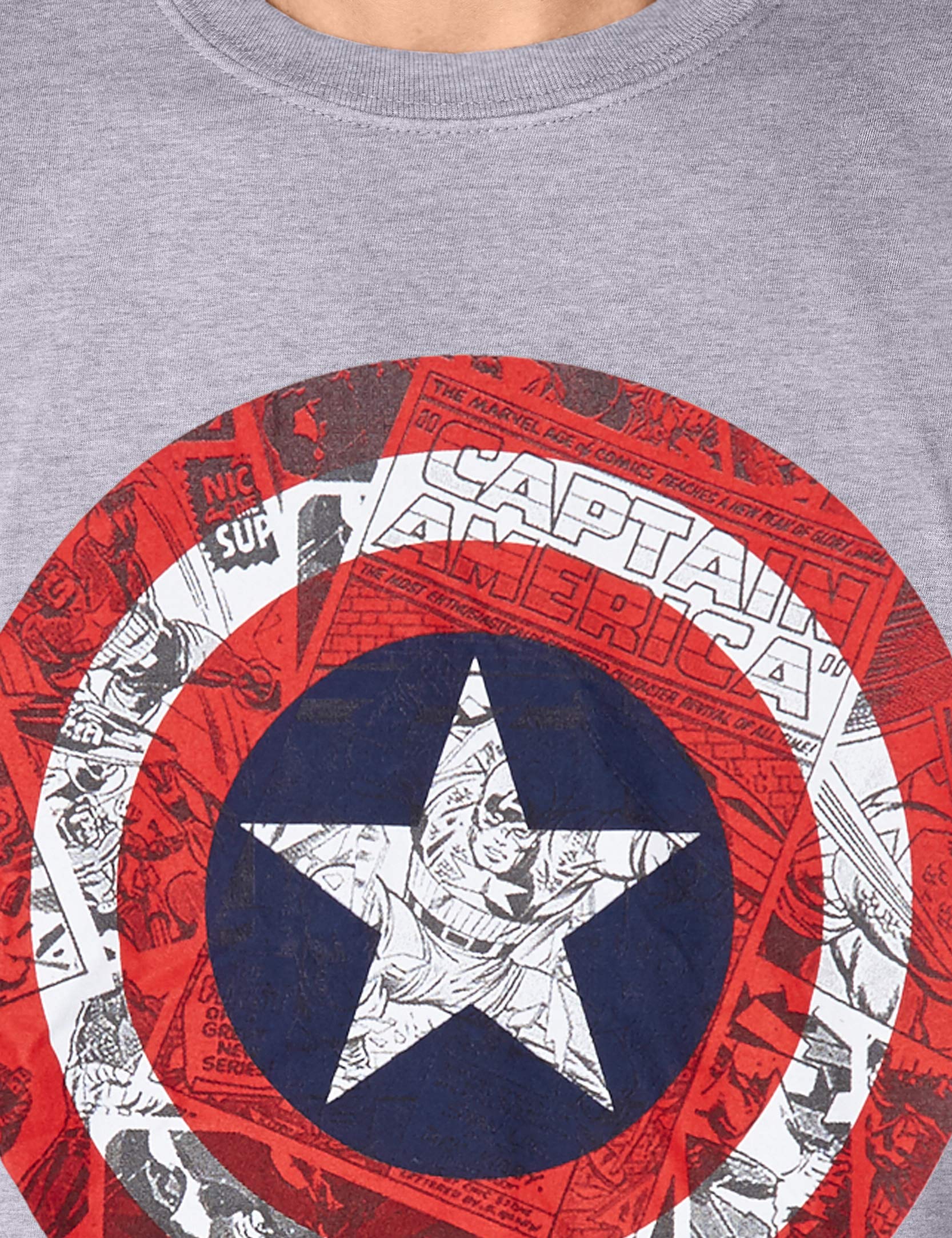 Marvel Captain America Shield Graphic T-Shirt for Men | Superhero Comic Tee | Casual Wear & Cosplay