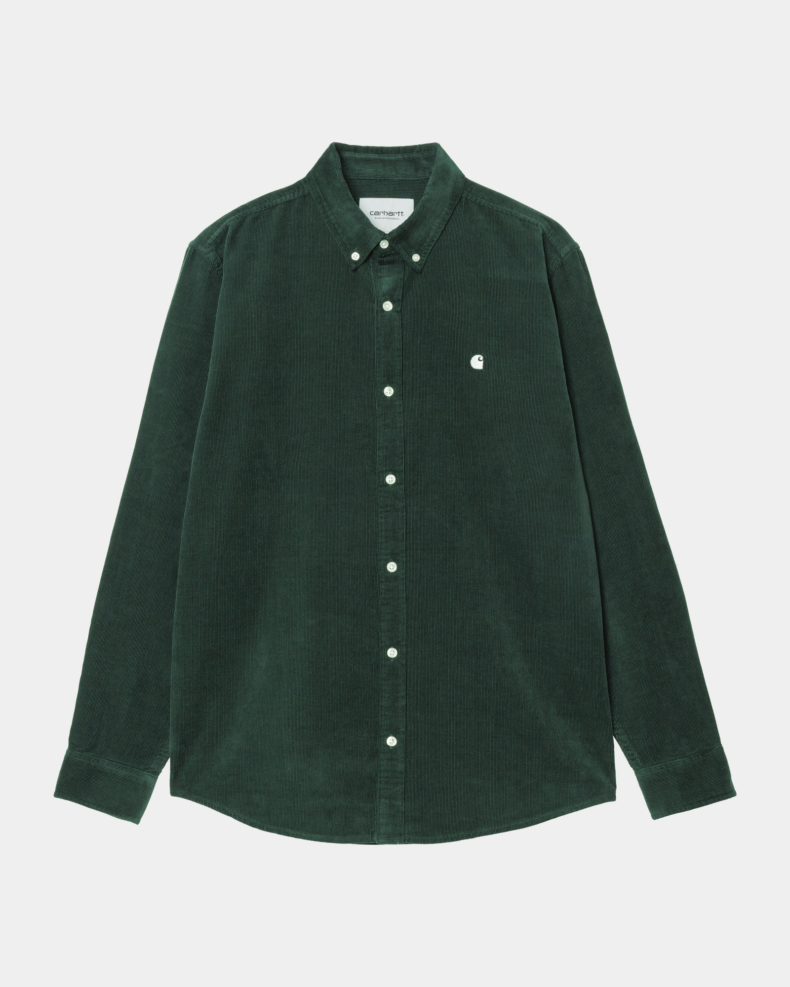 Madison Fine Cord Shirt for Men - Soft Cotton Corduroy Button Down Shirt in Conifer Green & Wax Colors | Casual Office Wear, Date Night Outfit, Fall Winter Layering Essential