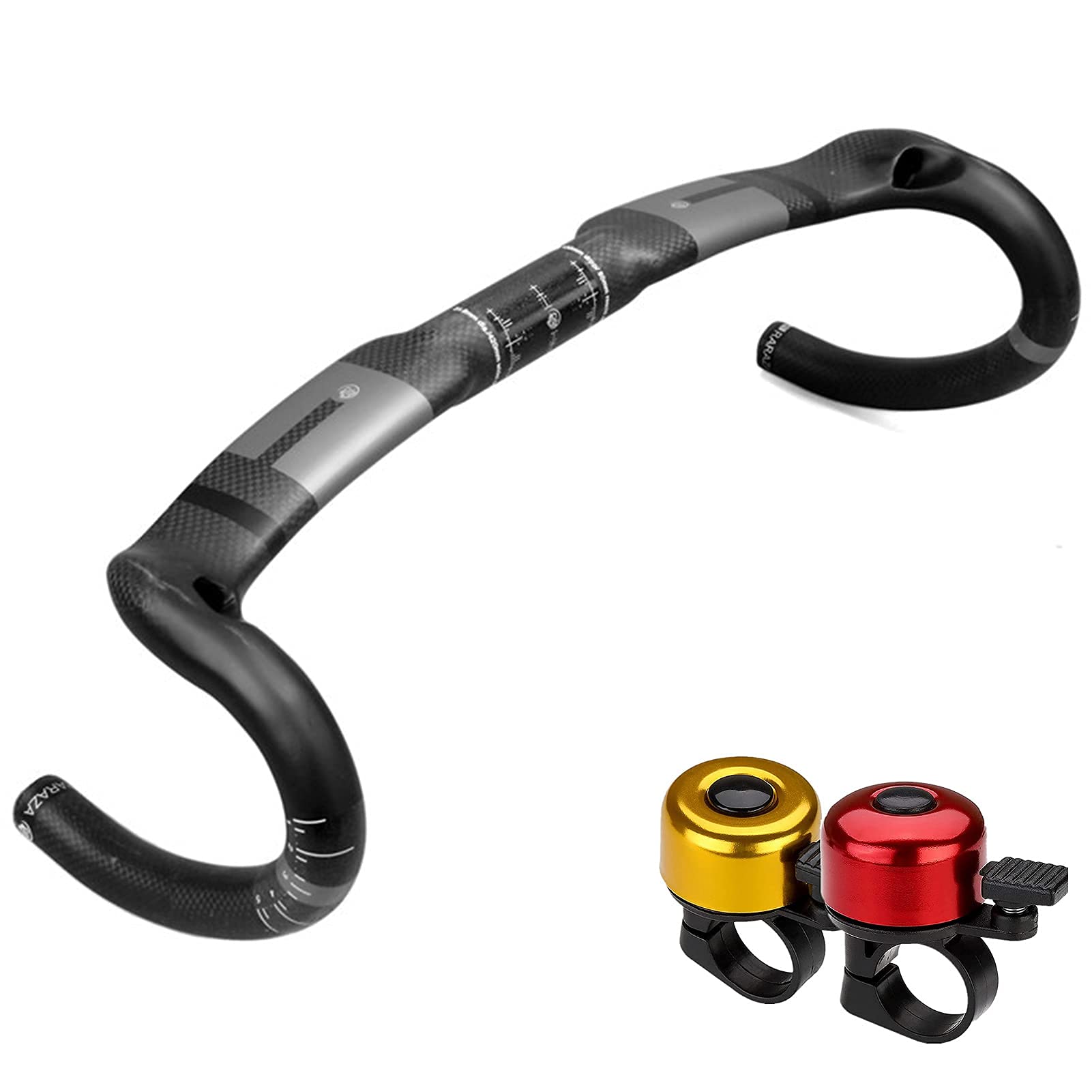 Carbon Fiber Bike Handlebar 31.8mm - MTB/Road Bicycle Handlebars for Adults - Lightweight & Durable Mountain Bike Handlebar Post - Perfect for Cycling, Commuting & Off-Road Adventures (Black)