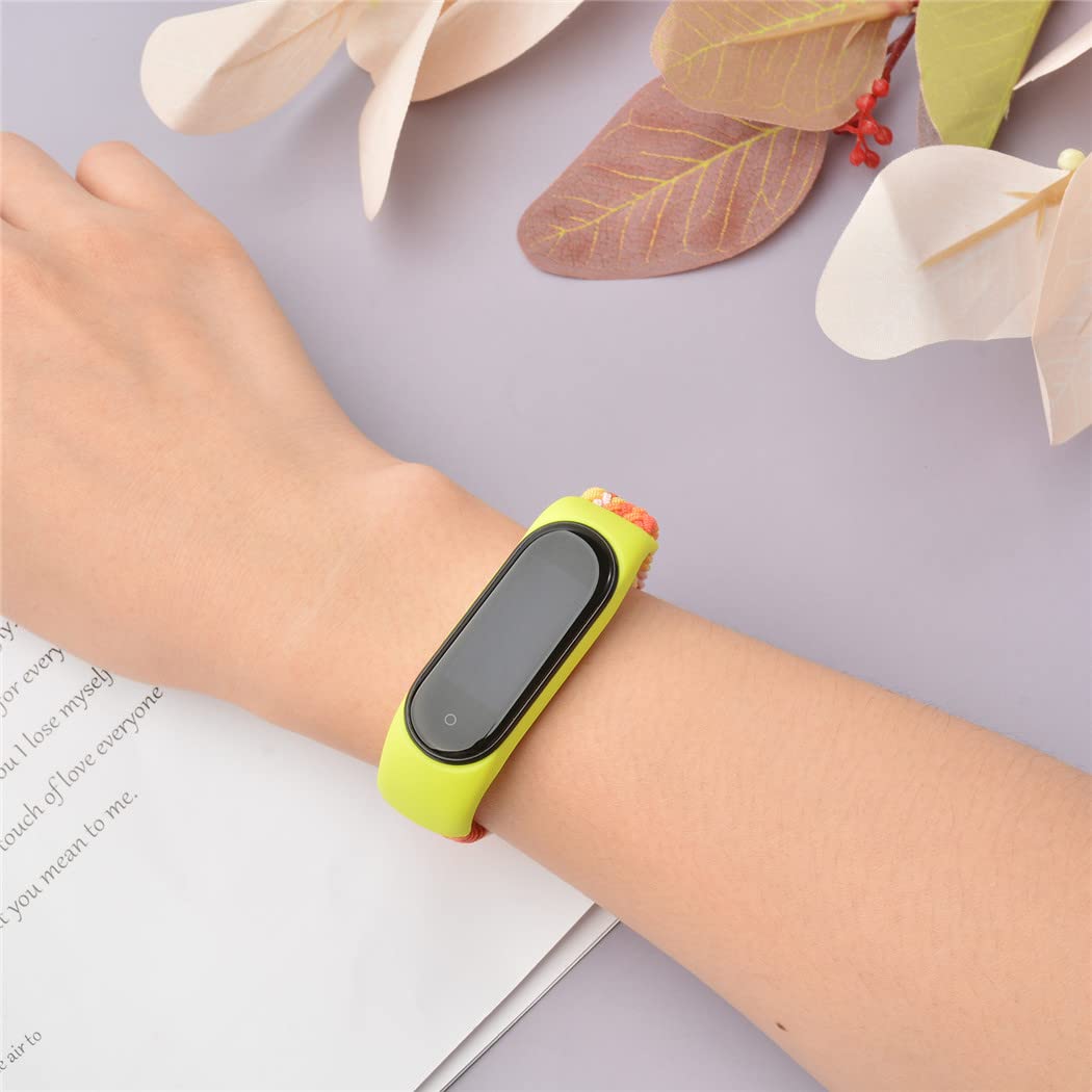 Braided Solo Loop Strap Compatible with Xiaomi Mi Band 6/5/4/3 - Adjustable Nylon Sport Band for Fitness Tracking, Running & Daily Wear