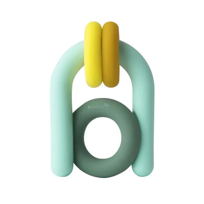 Boon Hoop Silicone Teether for Babies - Soft, Safe & Soothing Teething Toy for Infants - Perfect for Soothing Sore Gums at Home or On the Go