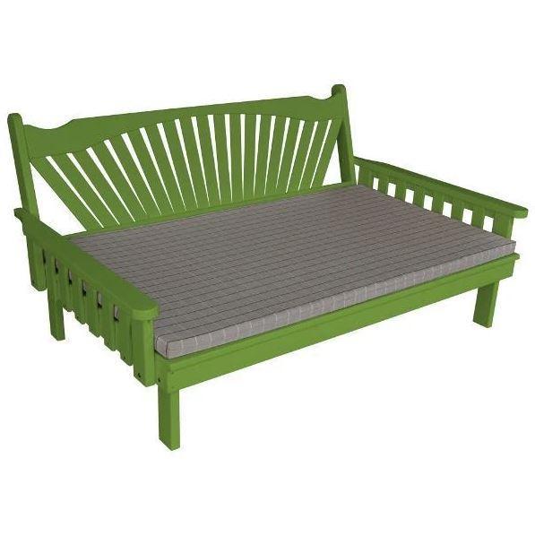 A&L Furniture Yellow Pine Fanback Daybed - Rustic Wooden Sofa Bed for Living Room, Guest Room & Outdoor Use