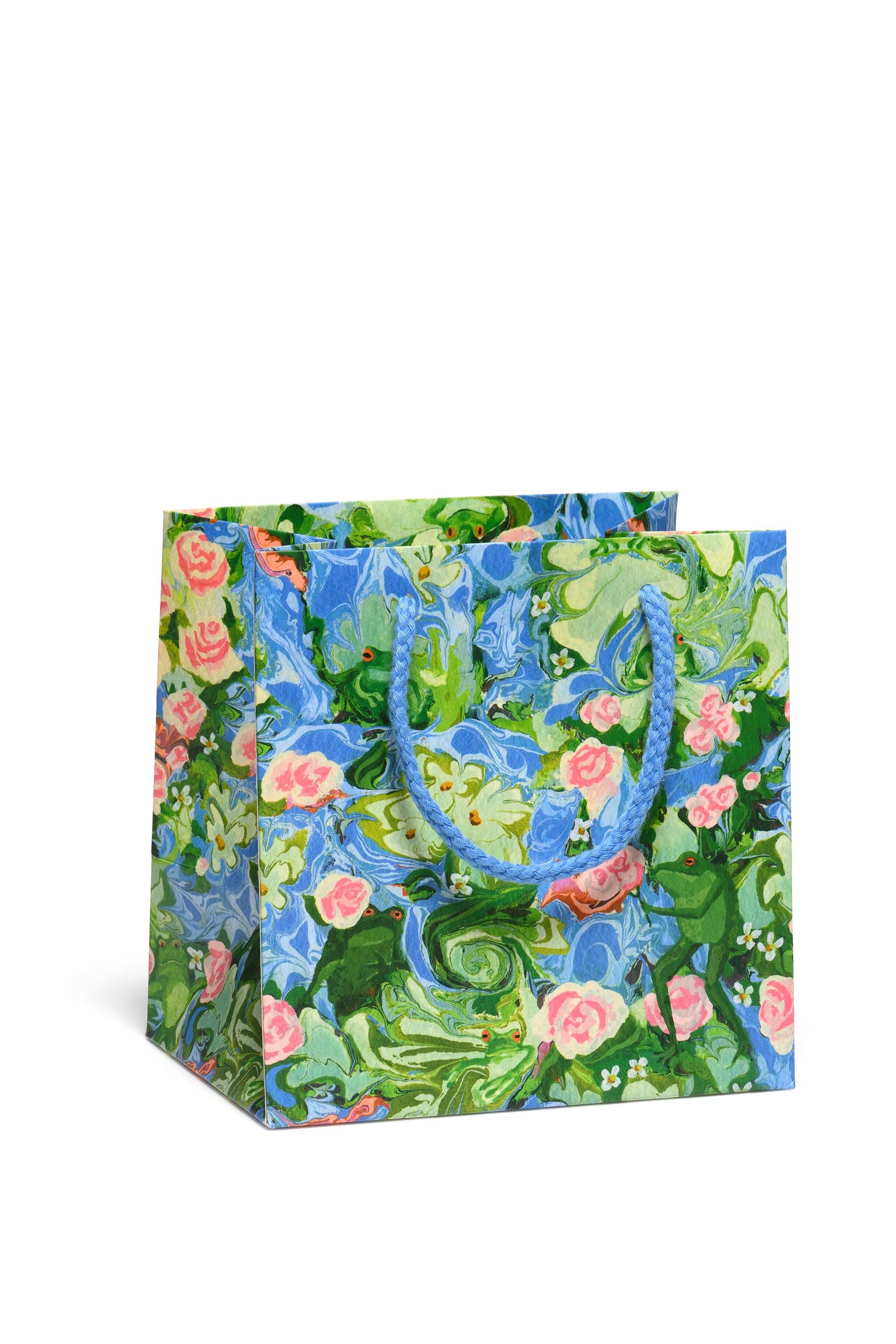 Lily Pond Gift Bags Small | Elegant Floral Printed Favor Bags for Weddings, Baby Showers & Party Favors