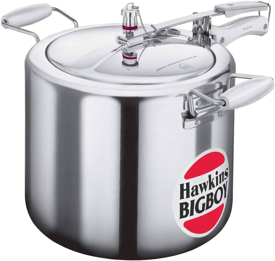 Hawkins BB18 Classic Aluminum Bigboy Pressure Cooker 18L - Large Capacity Pressure Cooker for Home Cooking, Canning & Meal Prep - Perfect for Family Dinners, Camping & Bulk Cooking