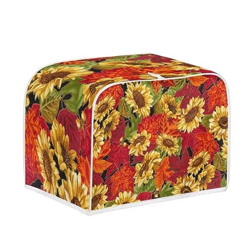 fall red maple leaf yellow sunflower
