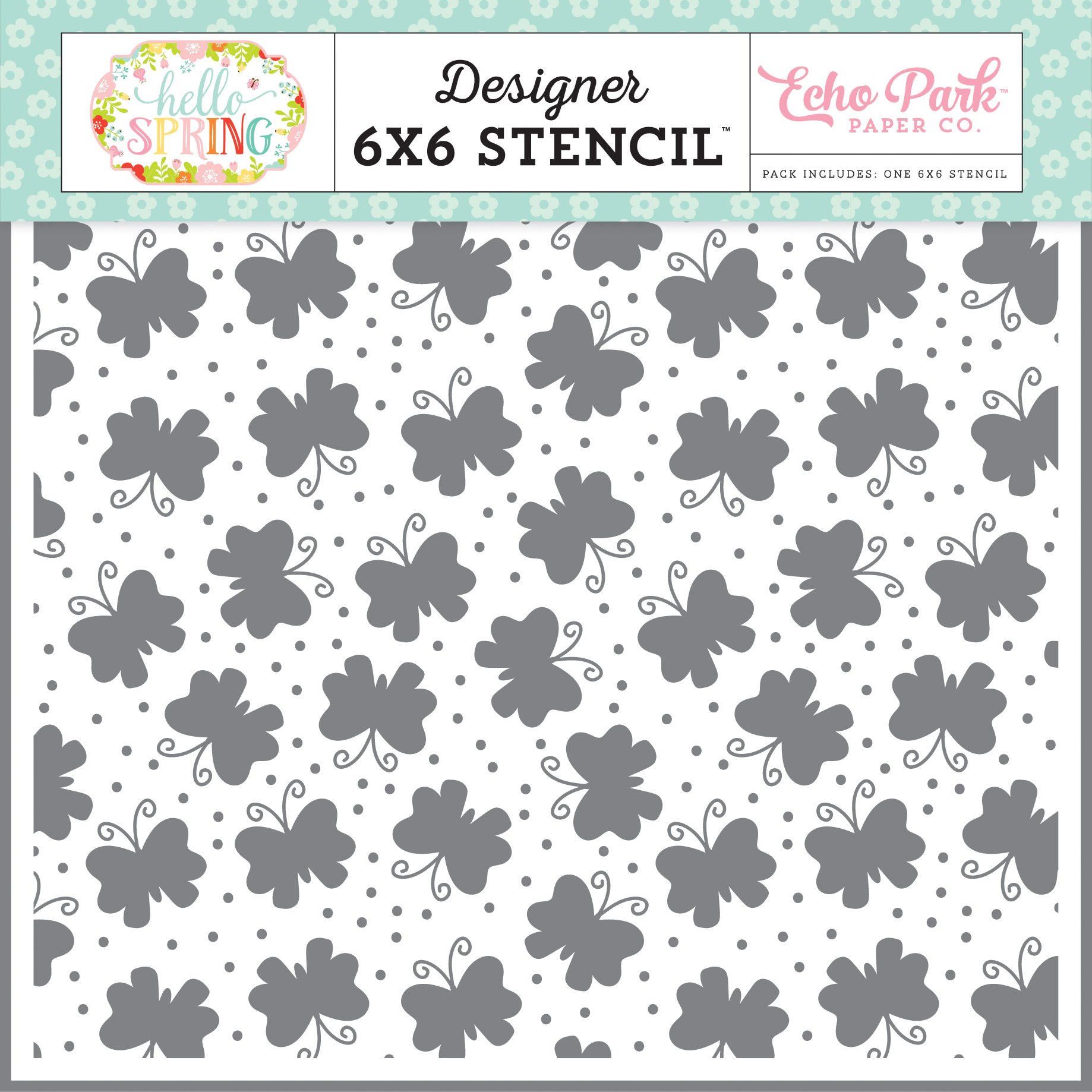 Echo Park Paper Company Butterfly Garden Stencil - DIY Scrapbooking & Card Making Craft Template for Home Decor, Wedding Invitations, and Mixed Media Art Projects
