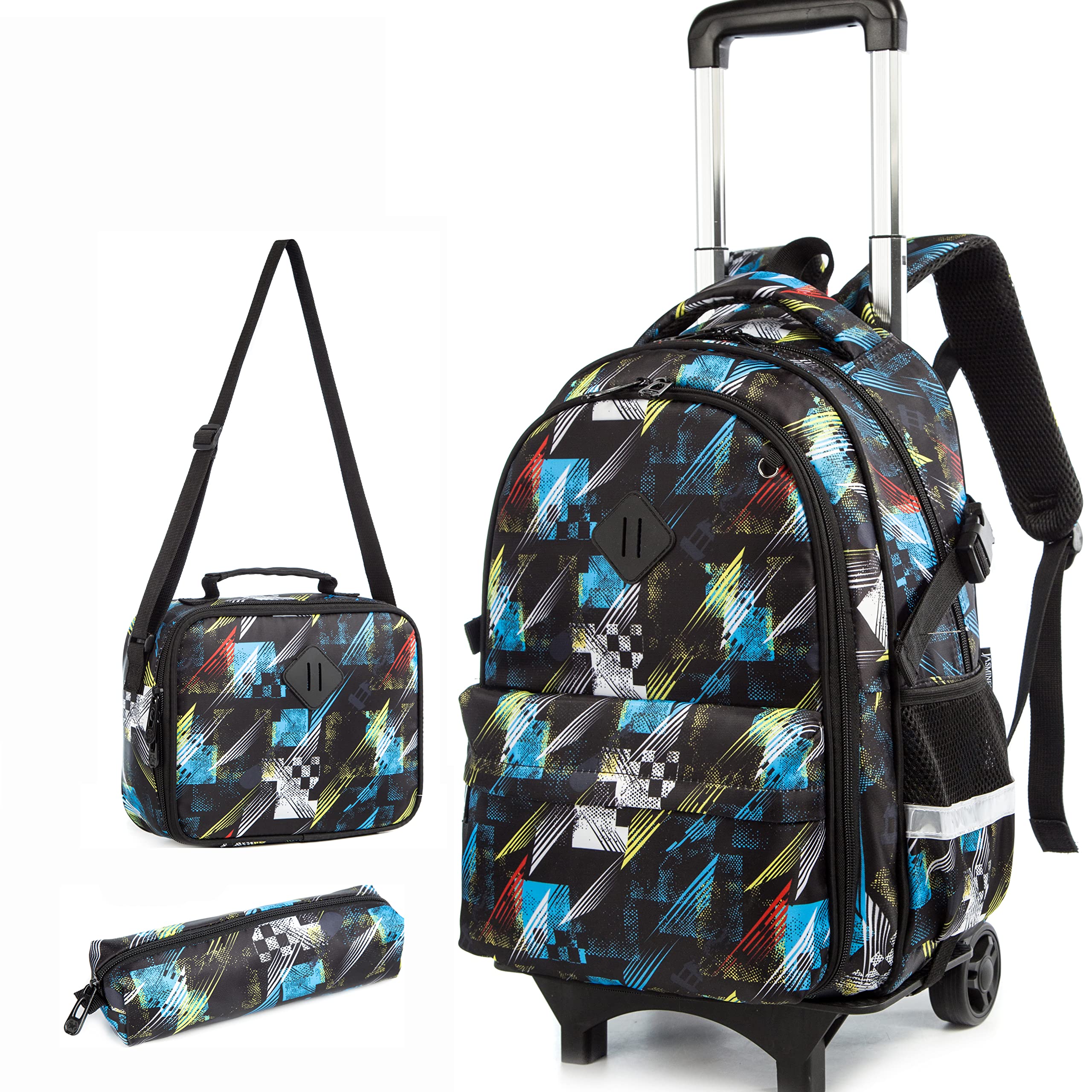 Rolling Backpack for Girls - Lightweight School Backpack with Wheels & Lunch Box for Elementary Students | Perfect for School, Travel & Daily Commute