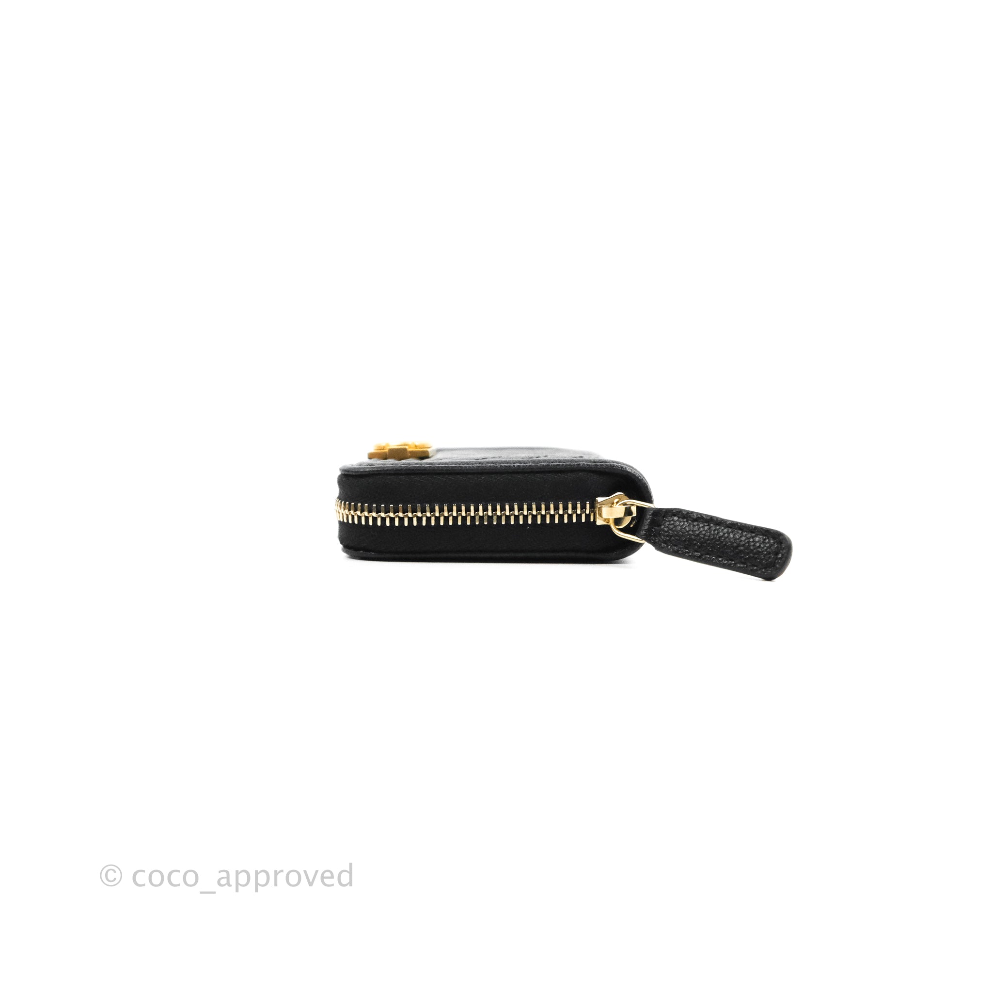 Chanel Chevron Boy Zip Card Holder in Black Caviar Leather with Gold Hardware - Luxury Wallet for Women, Perfect for Everyday Use & Gift Giving