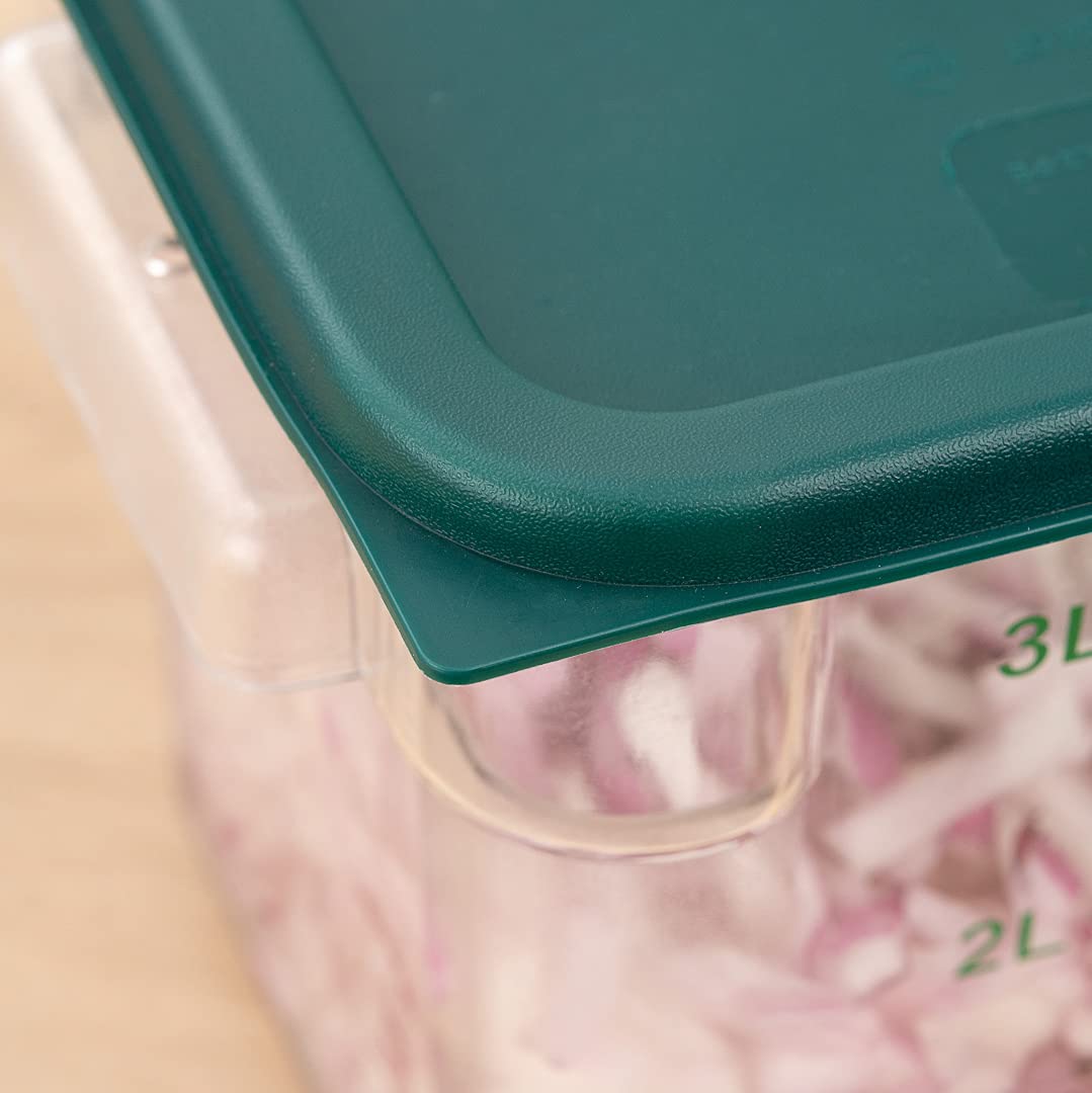 Met Lux 10-Pack Square Food Storage Container Lids - Green Plastic, Dishwasher & Freezer Safe - Replacement Lids for Marinating & Meal Prep Containers (Containers Sold Separately) - Ideal for Restaurant, Catering & Home Kitchen Organization