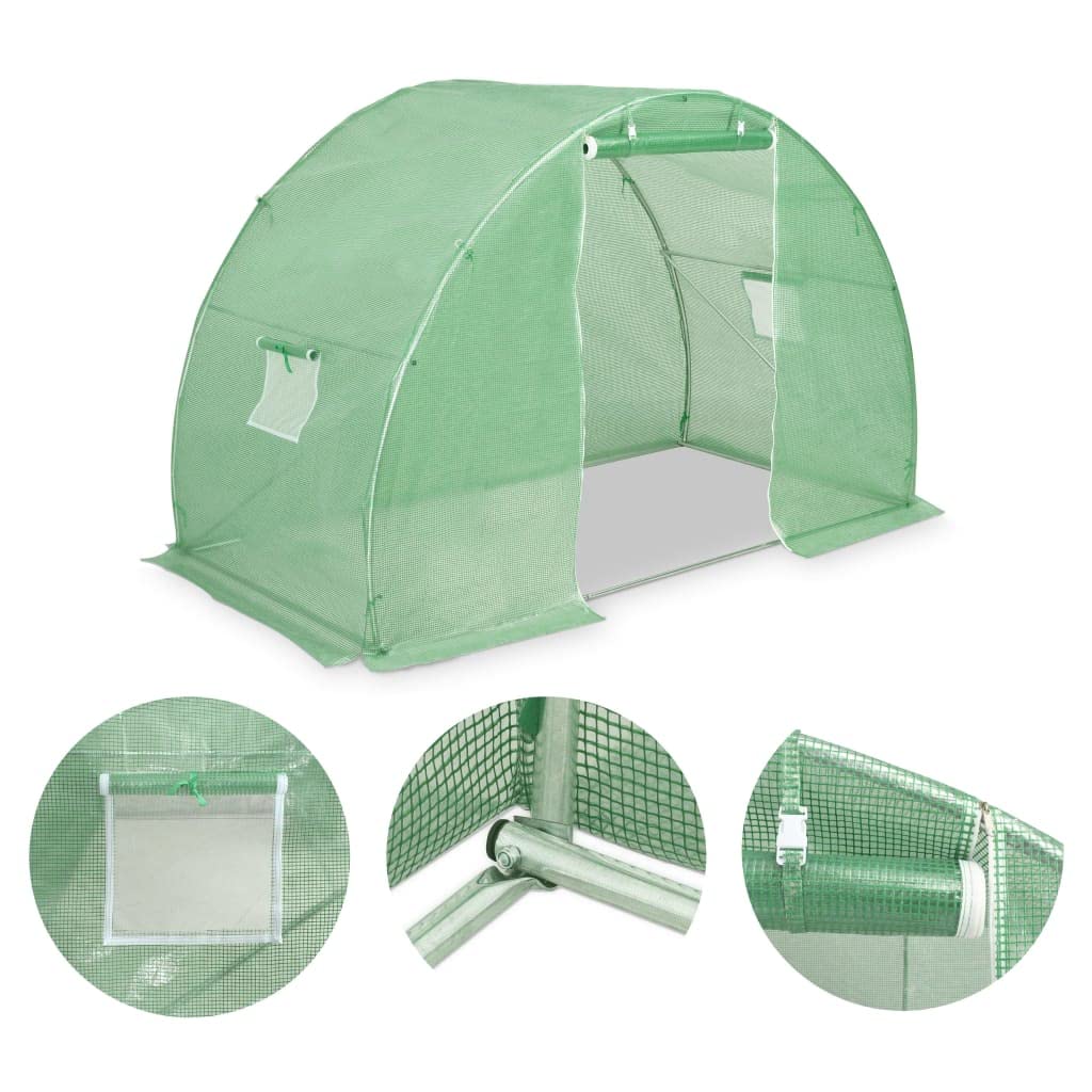 Portable Walk-in Greenhouse - 48.4 ft² Quick Setup Indoor/Outdoor Plant Growing Tent with Roll-Up Zipper Door (118.1