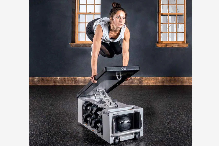 FITBENCH STUDIO Adjustable Weight Bench for Home Gym - Strength Training & Workout Equipment for Men & Women - Perfect for Small Spaces & Full-Body Exercises