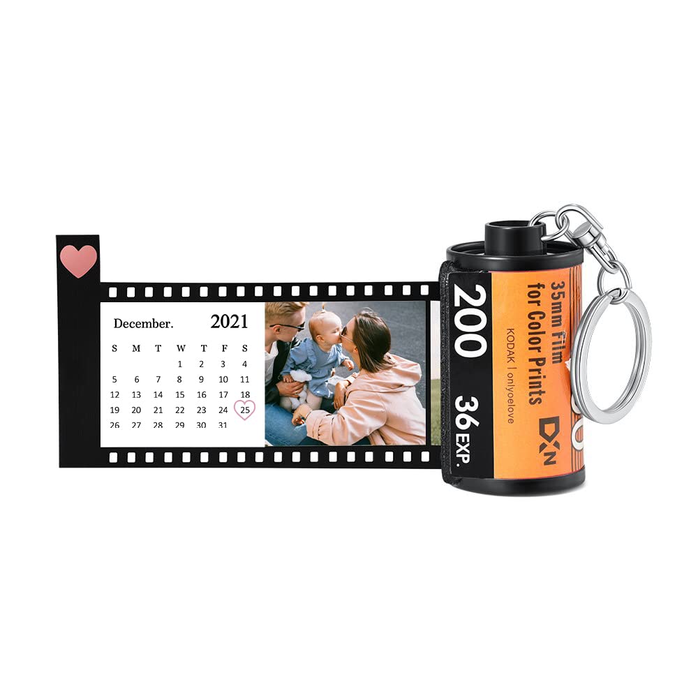 Personalized Custom Memory Camera Film Roll Keychain - Unique Photo Gift for Wedding, Anniversary & Travel Souvenirs - Perfect for Couples, Friends & Family Keepsakes