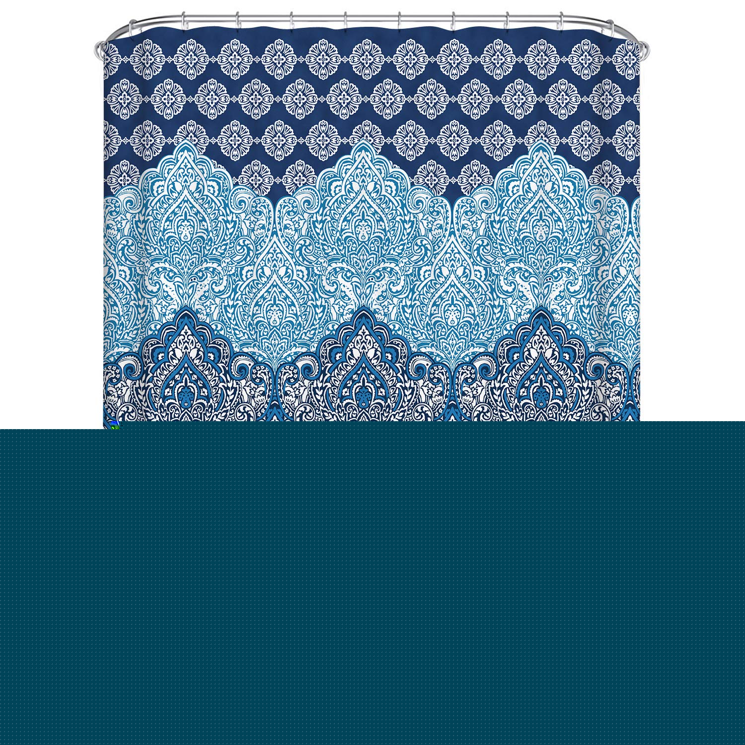 ASENART Bohemian Style Waterproof Polyester Shower Curtain with Hooks - 71x79 Inch Bathroom Decor for Modern & Vintage Homes | Includes Liner for Complete Shower Protection