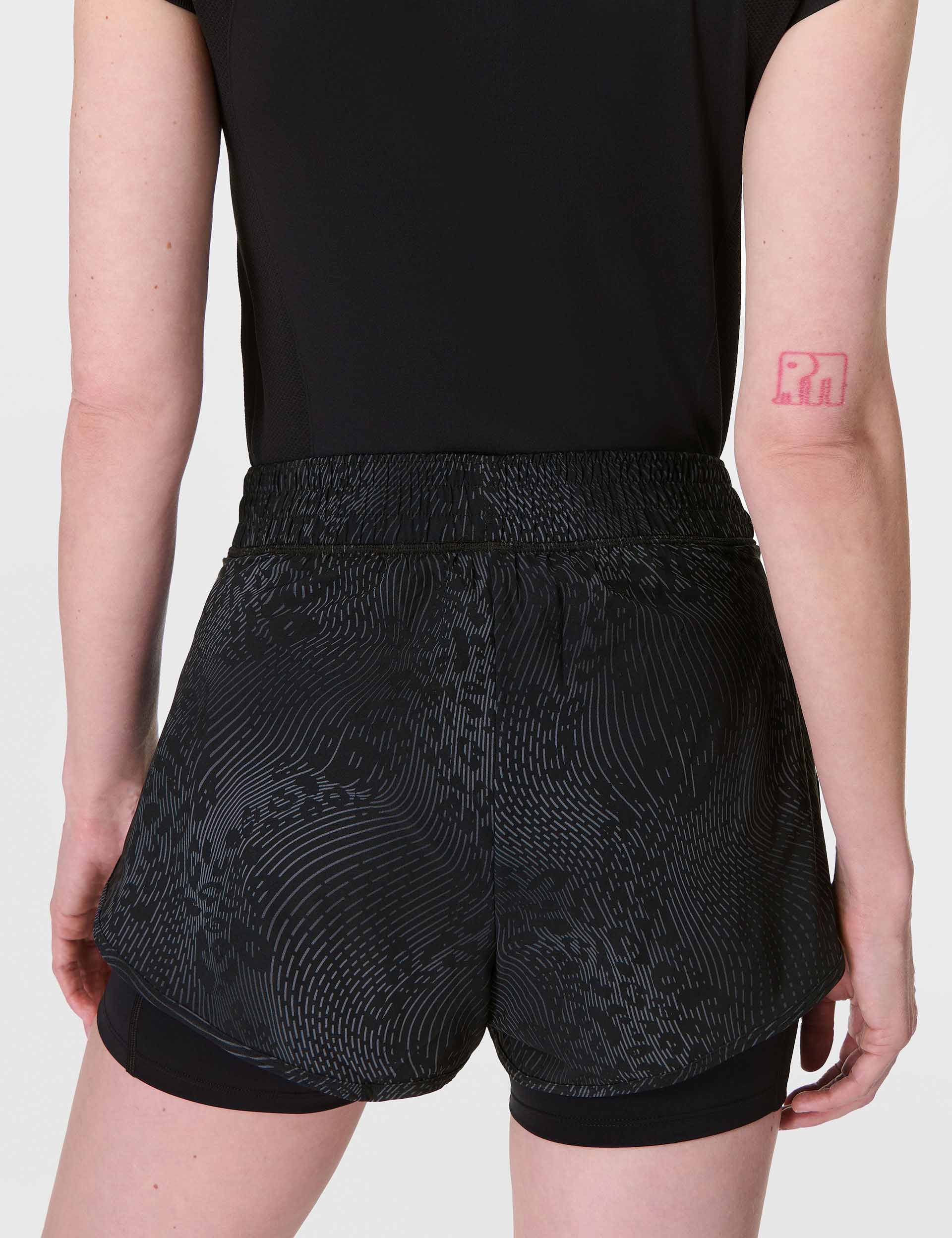 2 in 1 Multi-Train Shorts for Men & Women - Grey Hybrid Leopard Print Workout Shorts | Perfect for Gym, Running & Yoga Training