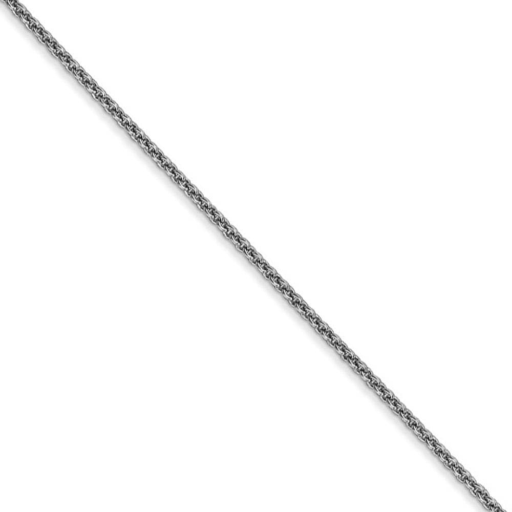 The Black Bow 1.6mm 14k White Gold Solid Round Cable Chain Necklace for Women, Perfect for Everyday Wear, Gift Giving, and Special Occasions