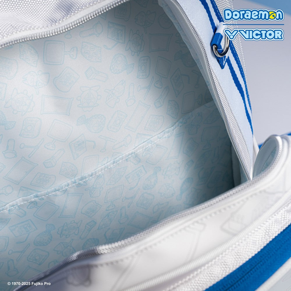Victor X Doraemon BR5035DRM Anime Backpack for School & Travel - Lightweight Durable White Backpack with Doraemon Design - Perfect for Students, Commuters & Anime Fans