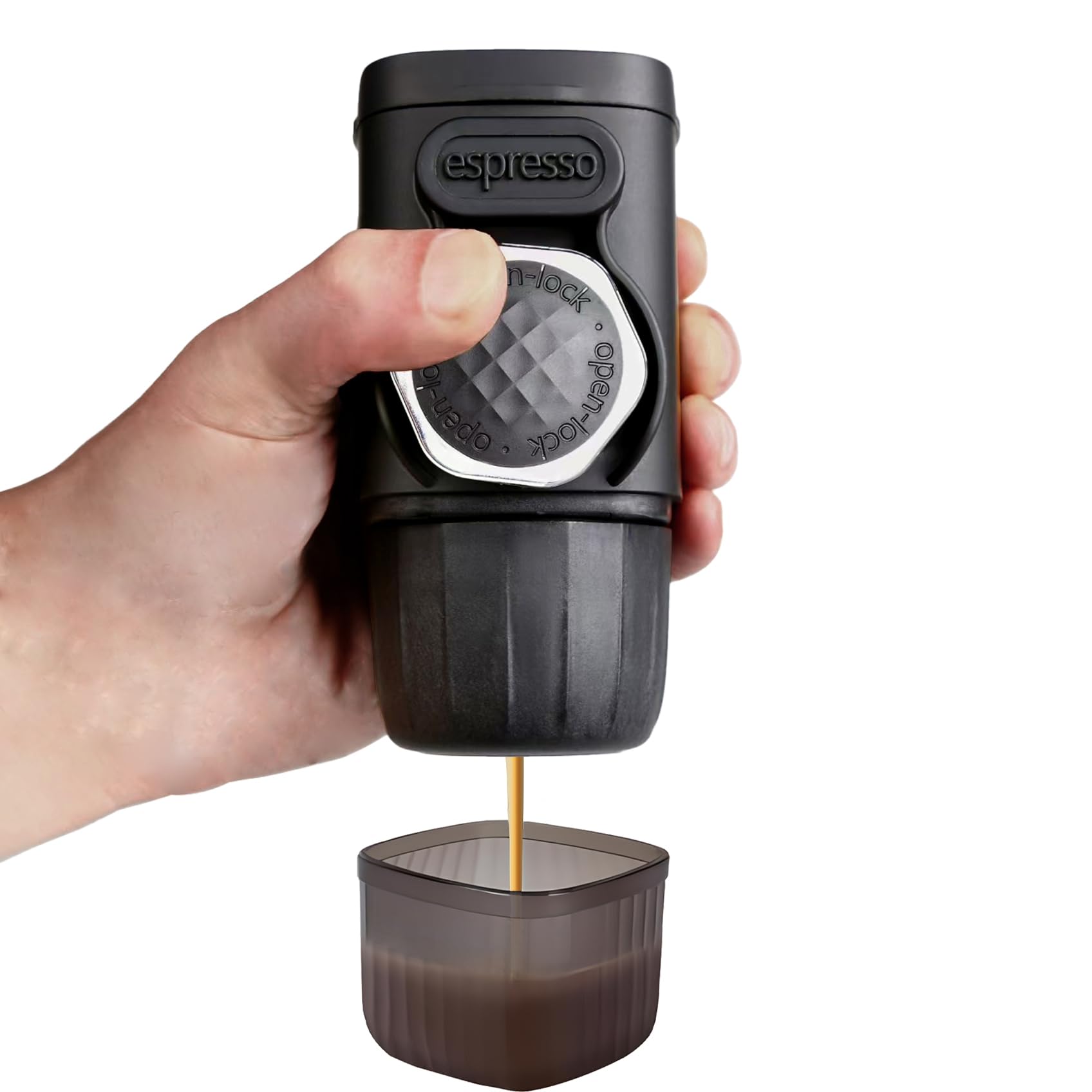 Portable Espresso Maker - 2 in 1 Manual Coffee Machine for Ground Coffee & Pods, 15 Bar Handheld Espresso Maker for Camping, Travel, Office & Home Use | Perfect for Outdoor Adventures & Daily Coffee Fix