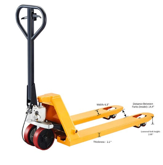 Apollolift A 1011 Heavy Duty Pallet Jack - 5500 lbs Capacity, 48