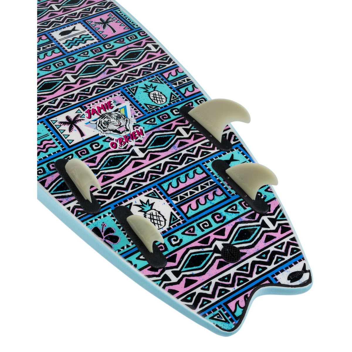 ODYSEA SKIPPER 6'0 Surfboard - JOB Pro Quad Fin Setup - Sky Blue 20 - Perfect for Beginners & Intermediate Surfers - Ideal for Small to Medium Waves at Beach & Coastal Surfing