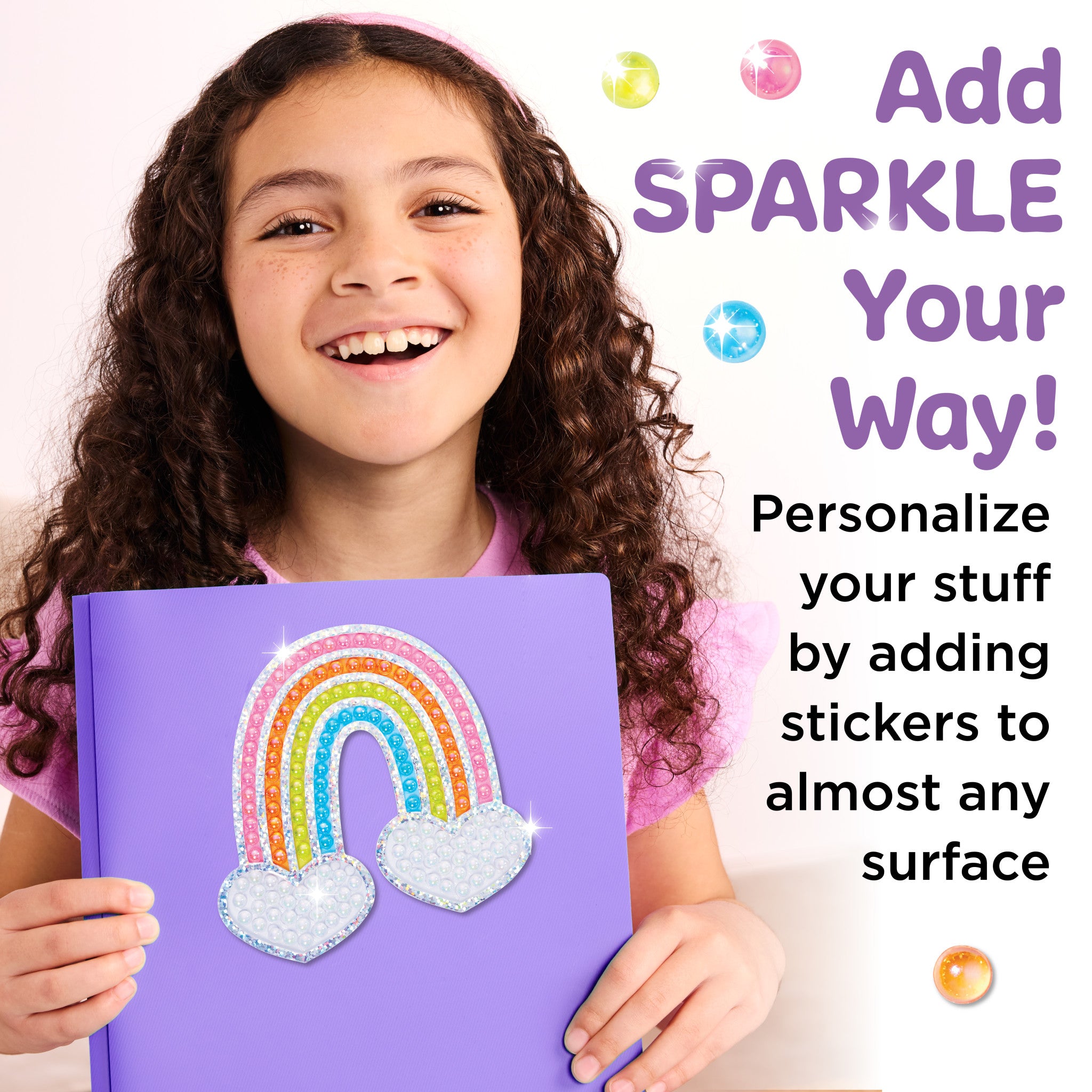 Bubble Gems™ Super Sticker Rainbow - 500+ Colorful Stickers for Kids, DIY Crafts, Scrapbooking & Journaling - Fun Classroom & Party Supplies #6469000